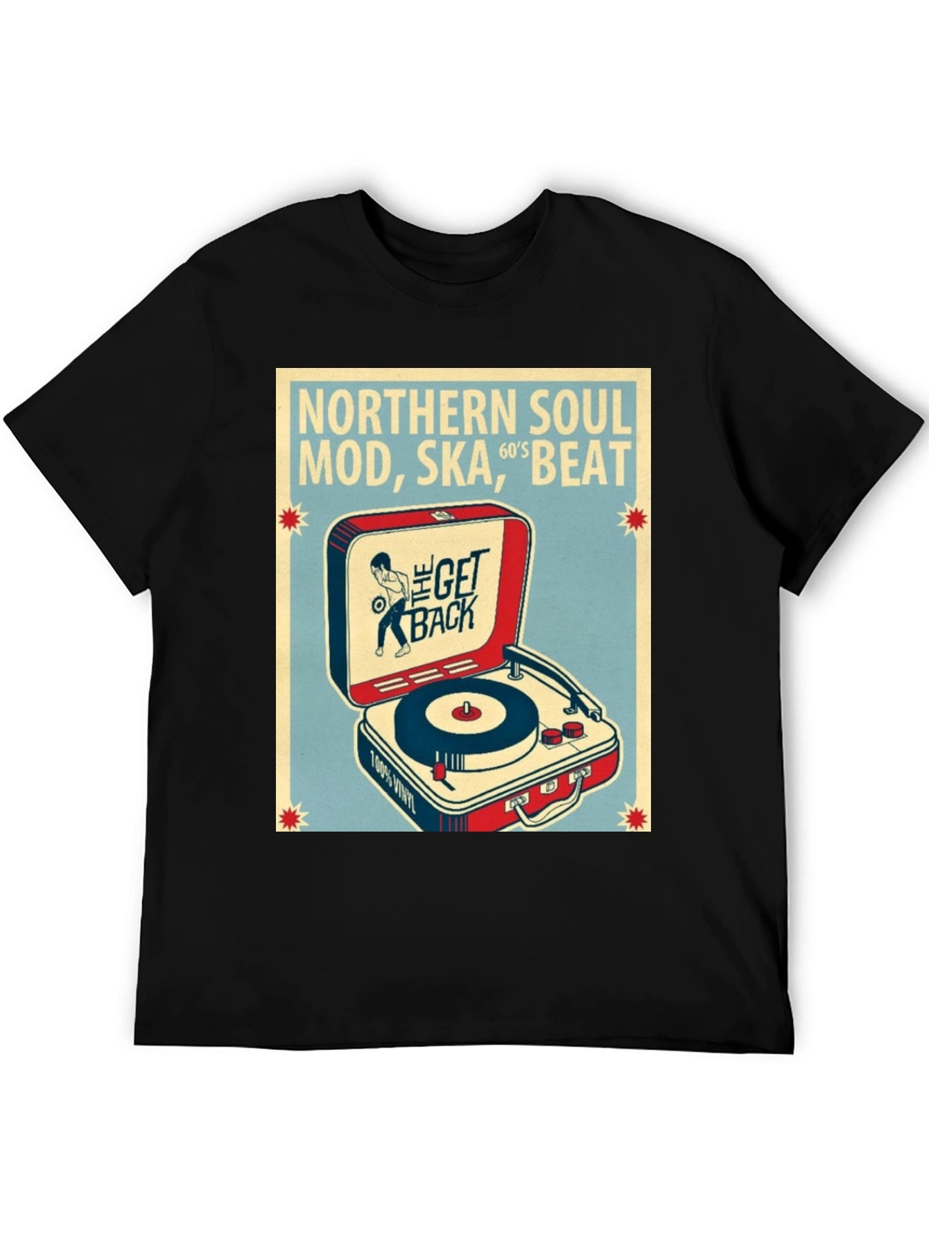 Camiseta Hombre Negra Diseño Música Soul Vintage