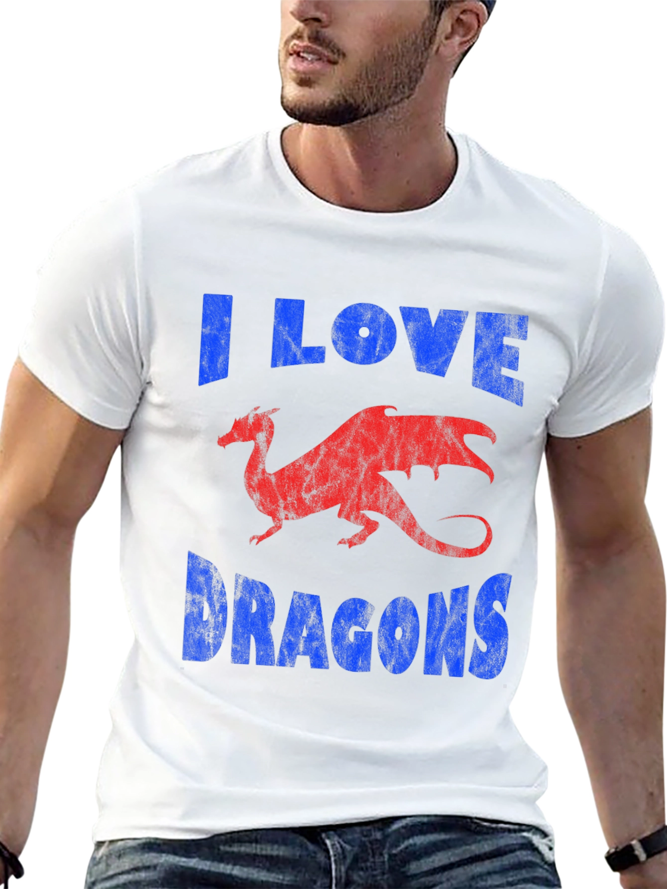 Camiseta Dragones - I Love Dragons - Estilo Casual