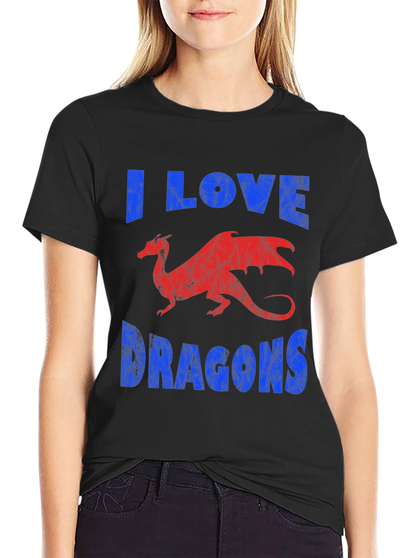 Camiseta Dragones - I Love Dragons - Estilo Casual