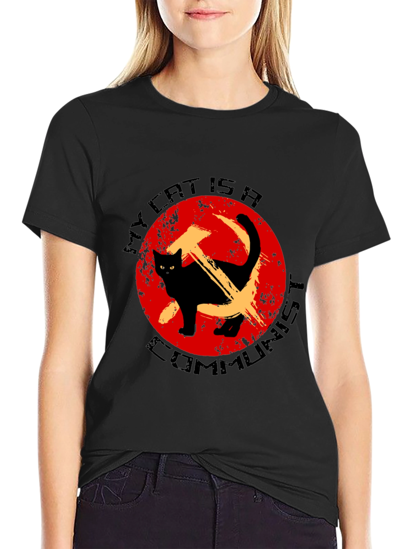 Camiseta Gato Comunista - Humor Revolucionario