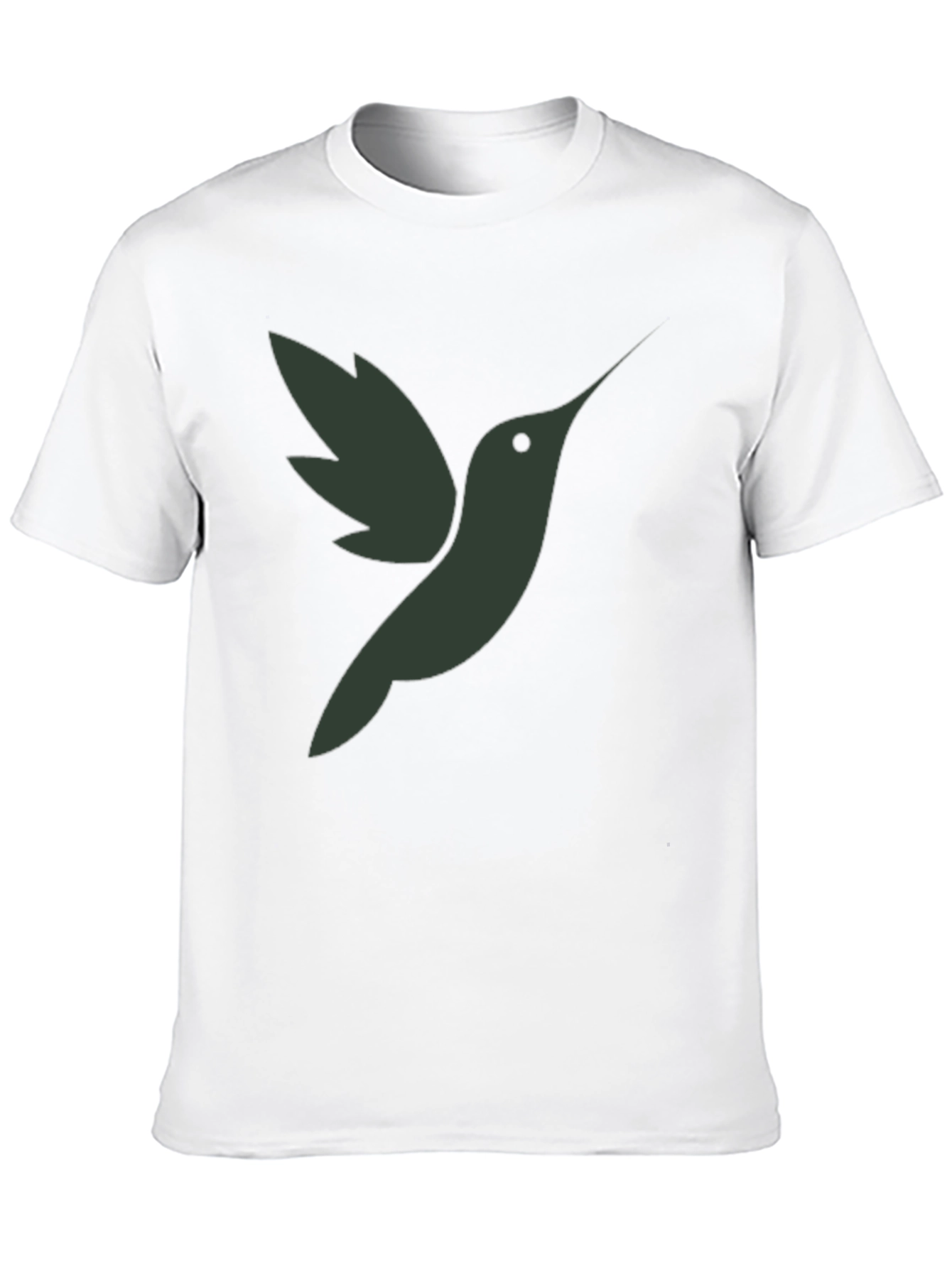 Camiseta Hombre Negra con Diseño de Colibrí
