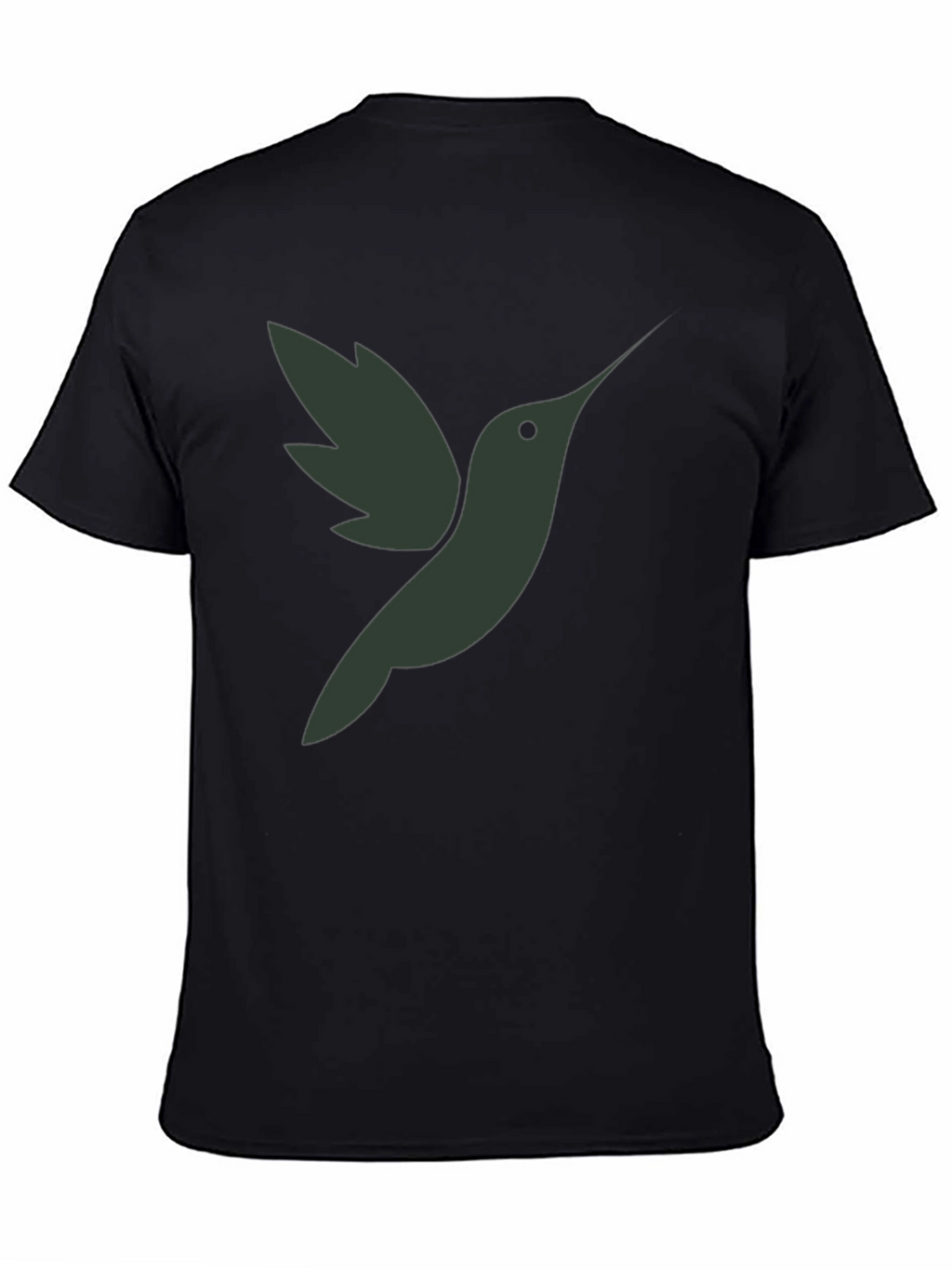 Camiseta Hombre Negra con Diseño de Colibrí