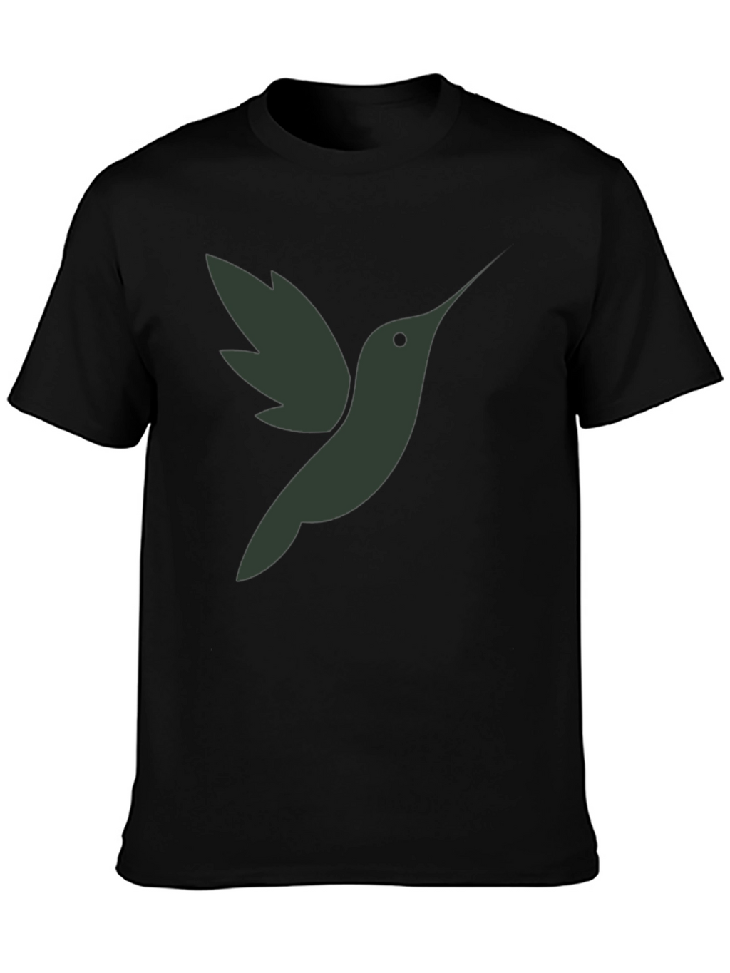 Camiseta Hombre Negra con Diseño de Colibrí