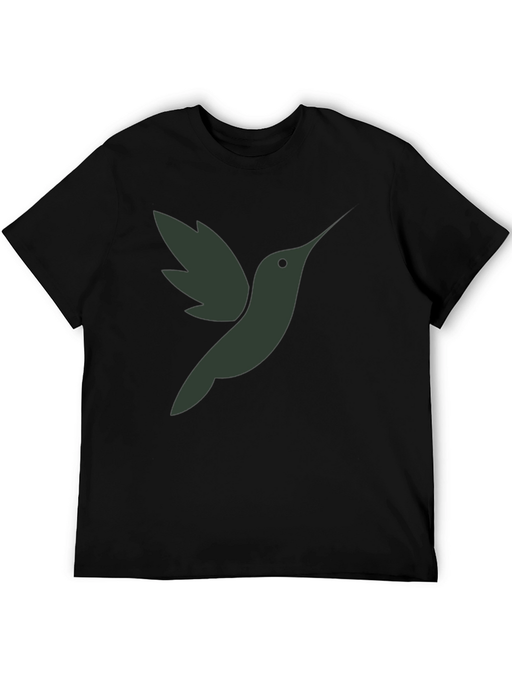 Camiseta Hombre Negra con Diseño de Colibrí