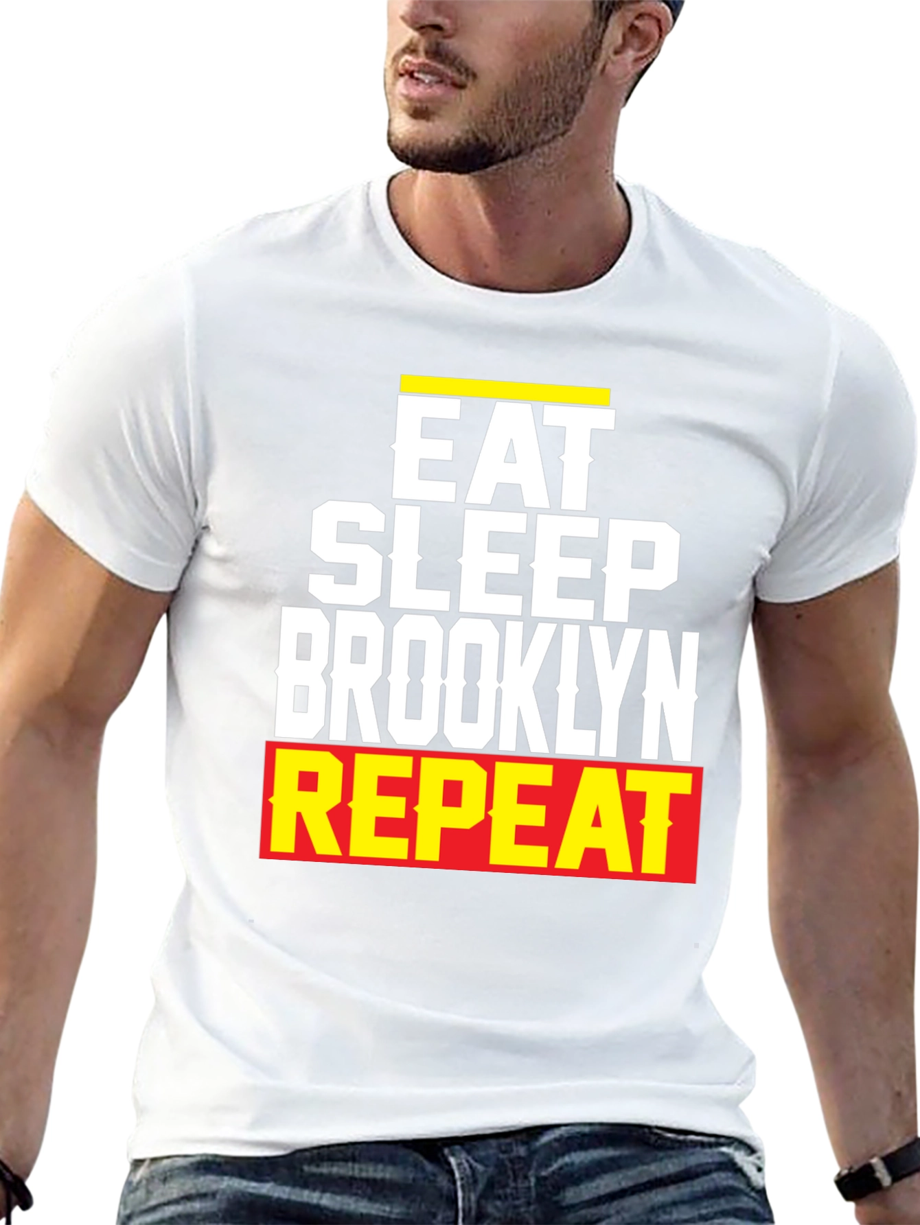Camiseta Hombre Eat Sleep Brooklyn Repeat