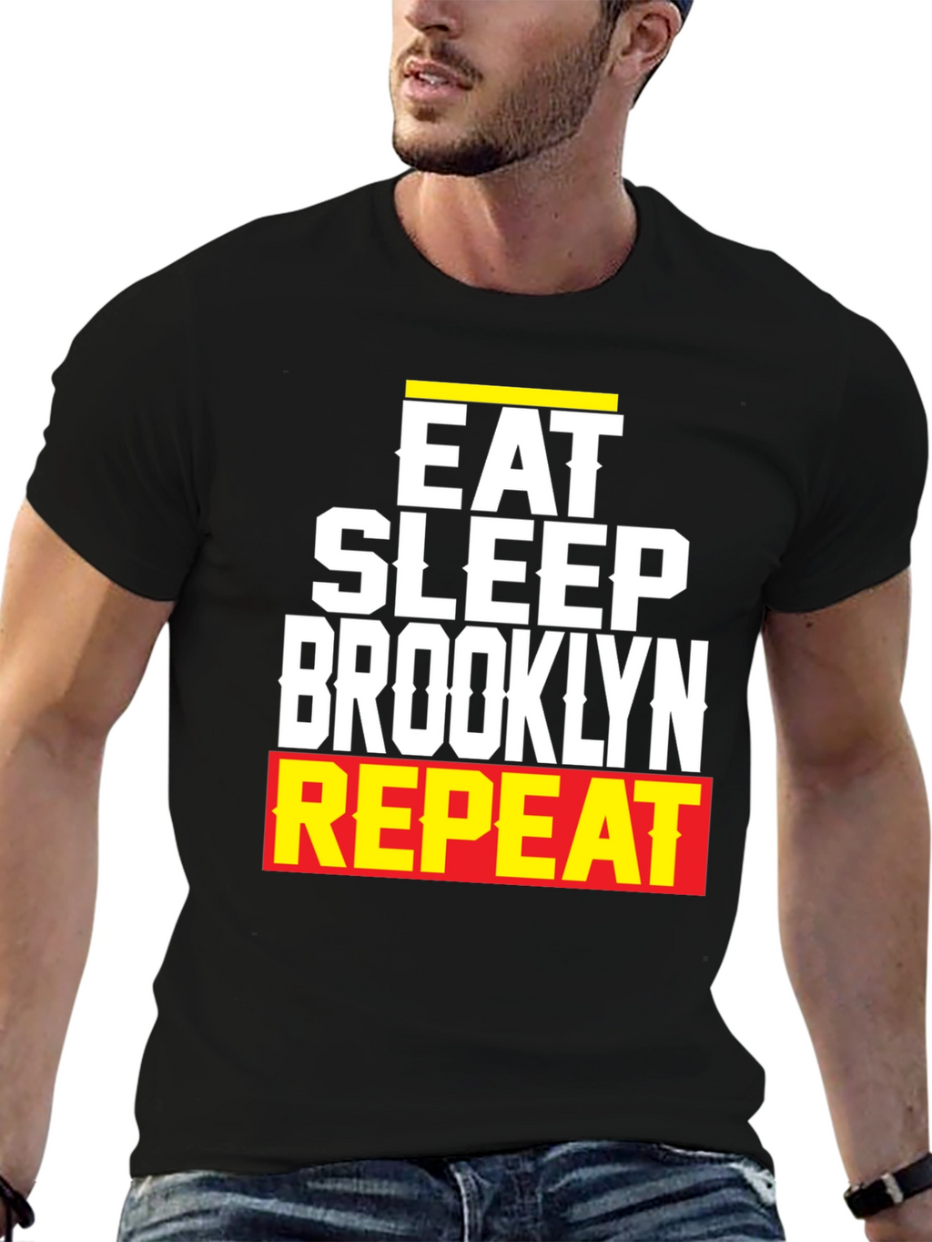 Camiseta Hombre Eat Sleep Brooklyn Repeat