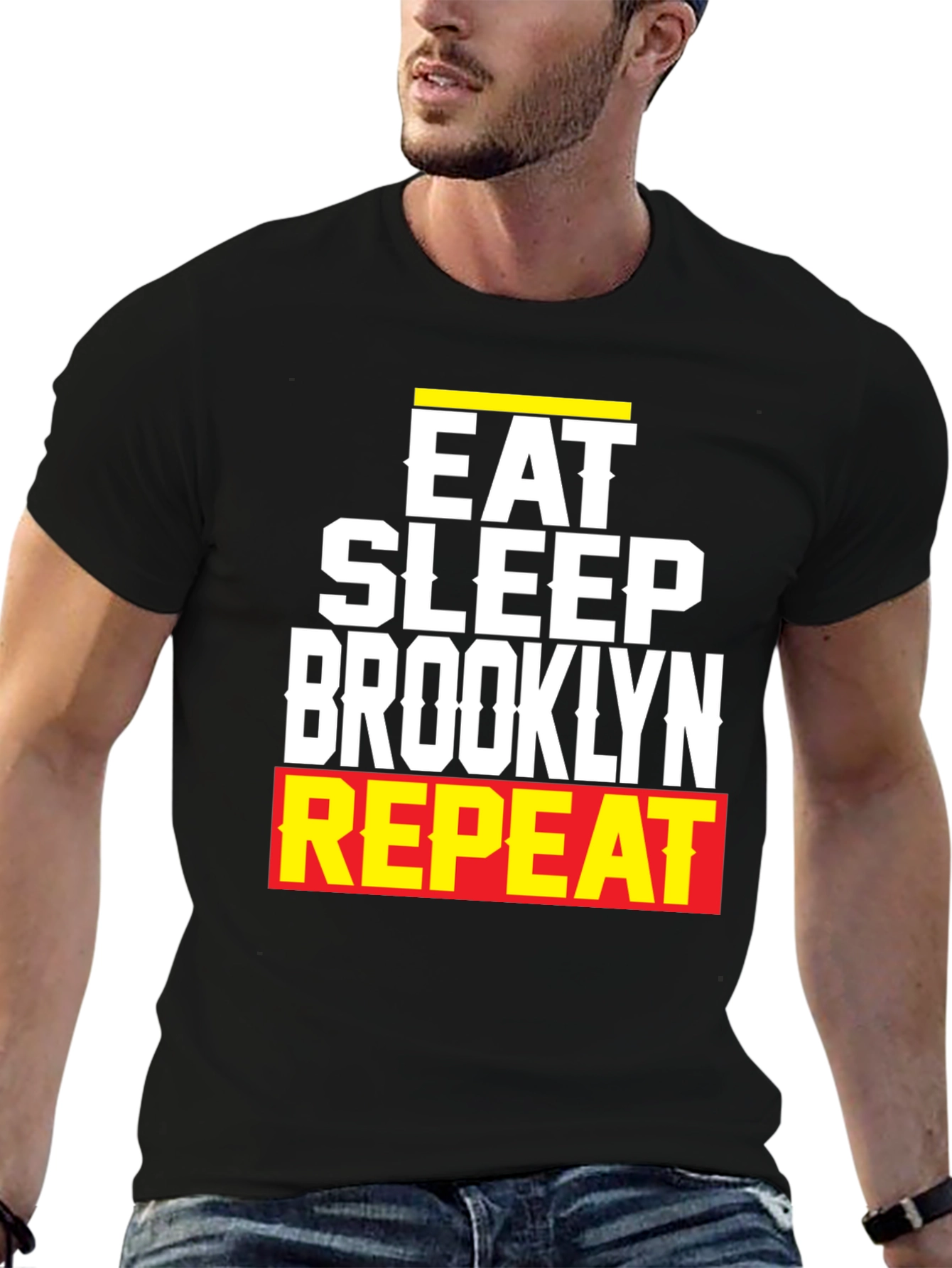 Camiseta Hombre Eat Sleep Brooklyn Repeat