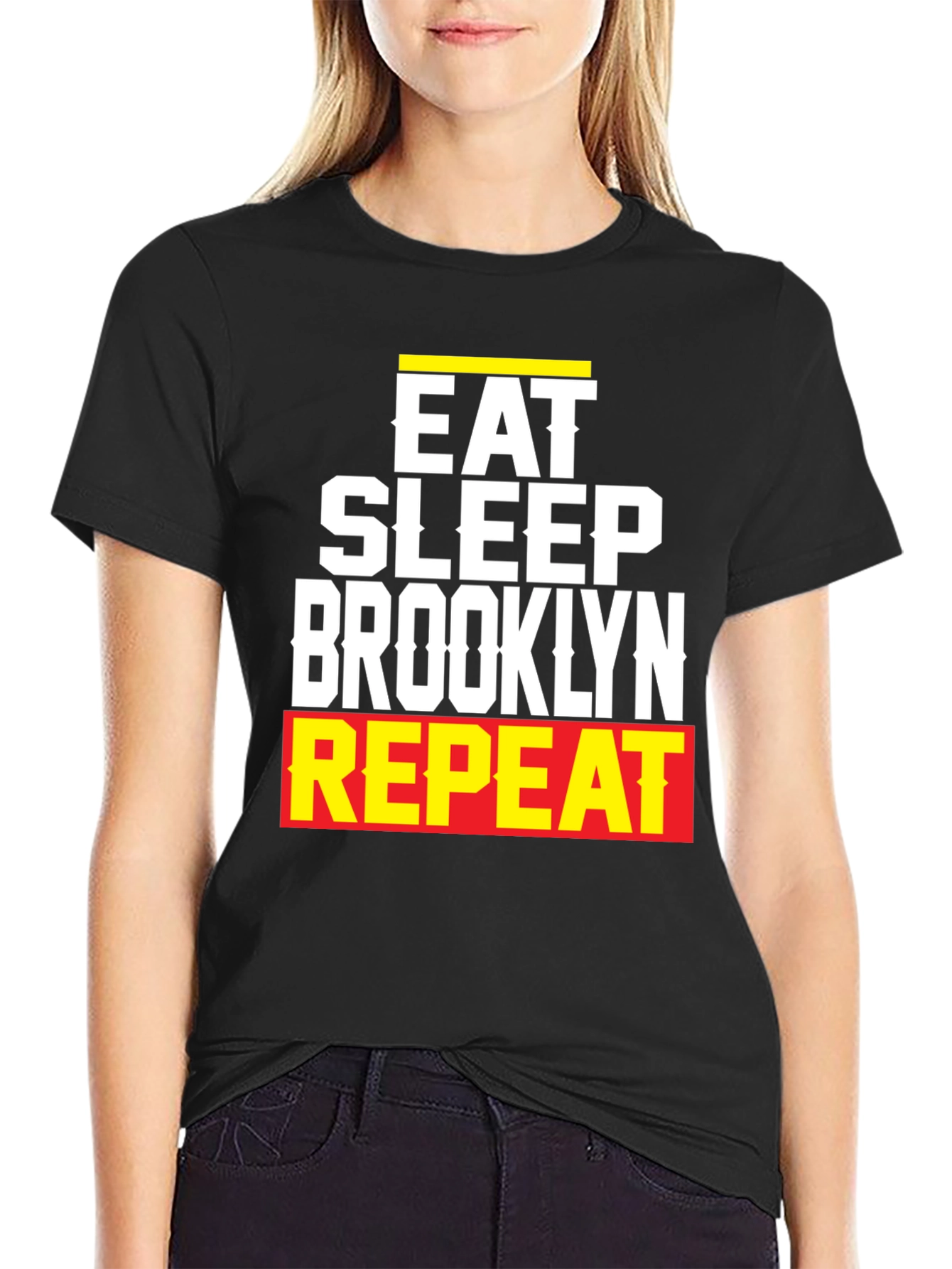 Camiseta Hombre Eat Sleep Brooklyn Repeat