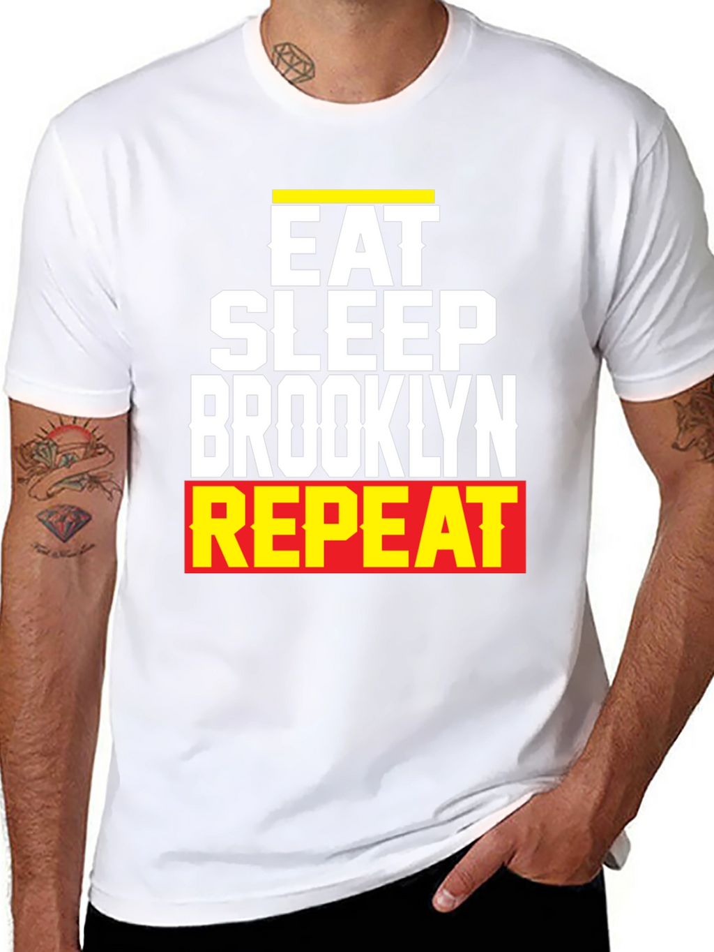 Camiseta Hombre Eat Sleep Brooklyn Repeat