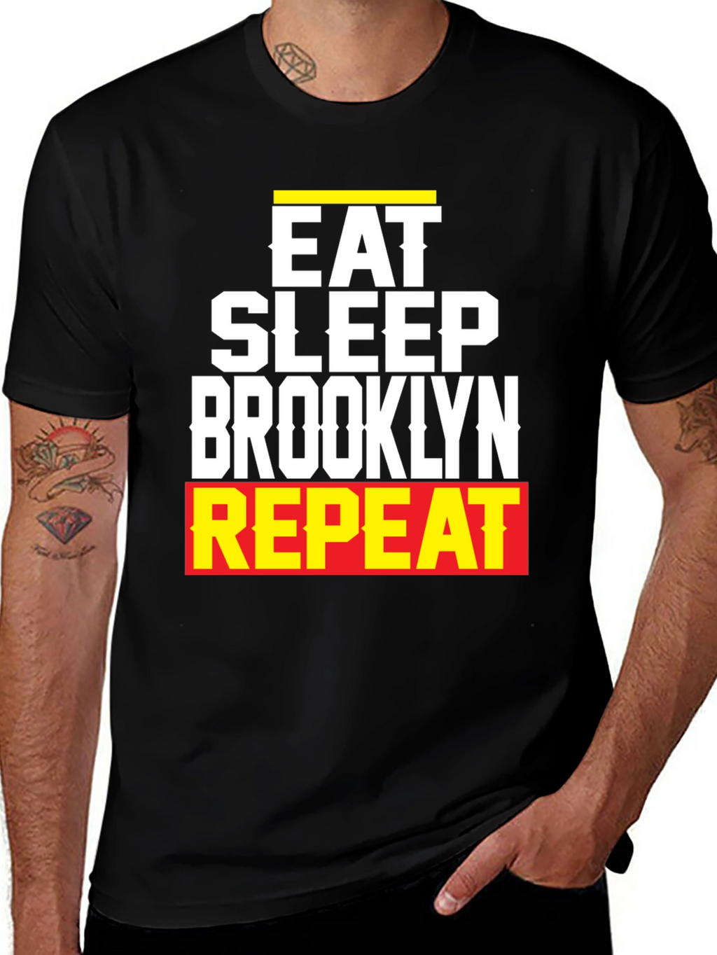 Camiseta Hombre Eat Sleep Brooklyn Repeat