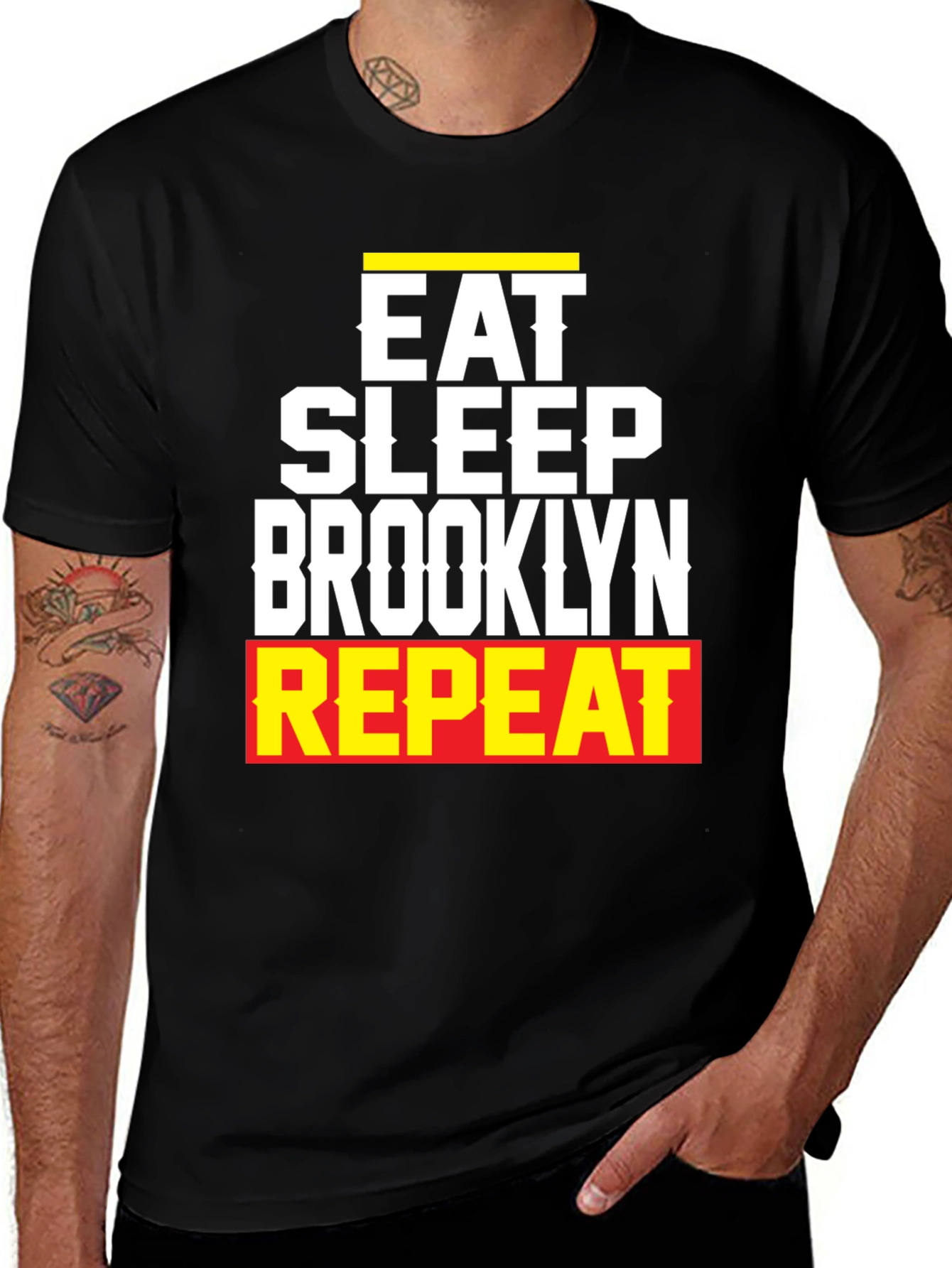 Camiseta Hombre Eat Sleep Brooklyn Repeat