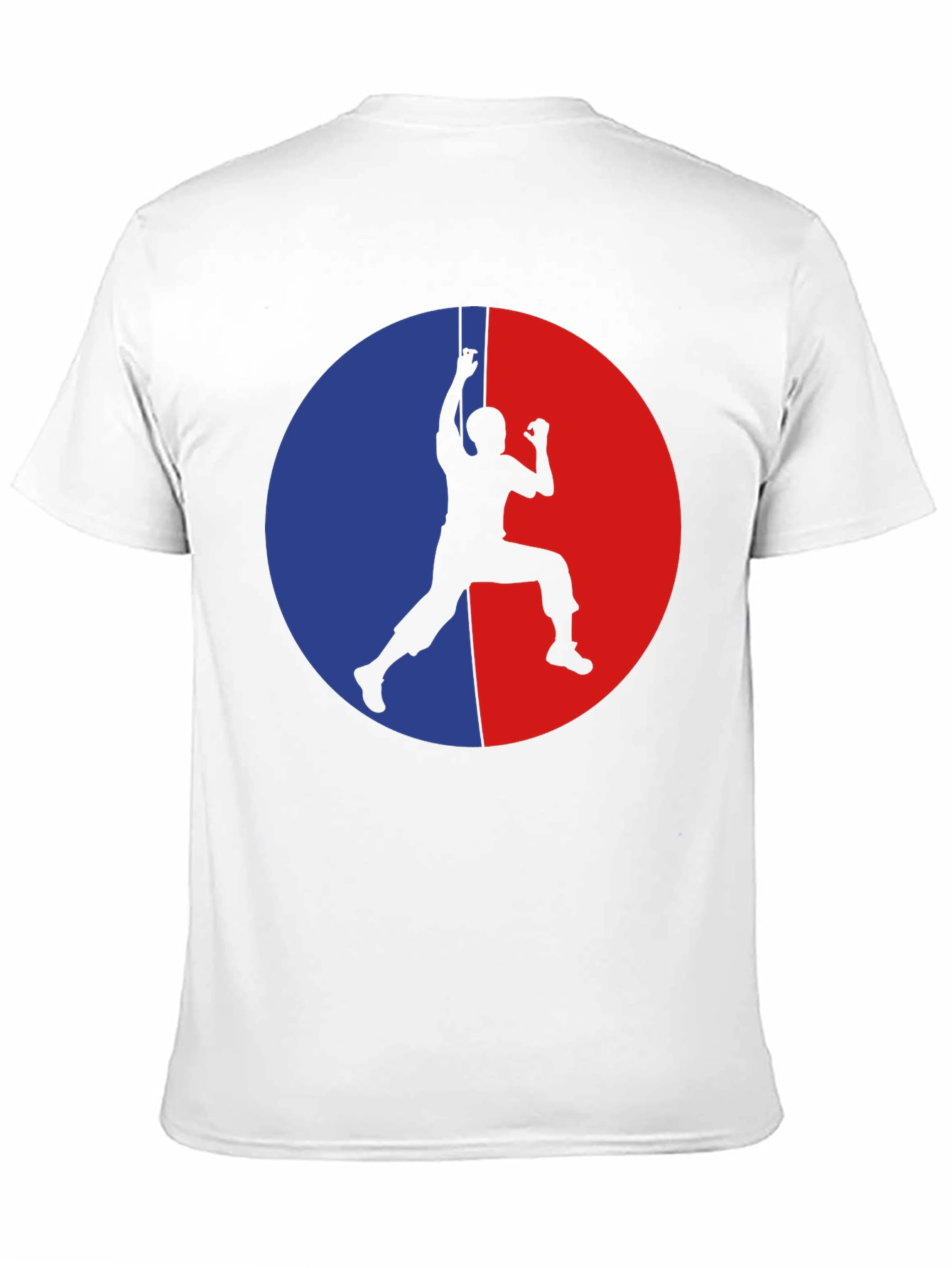 Camiseta Hombre Escalada - Diseño Circular Rojo y Azul