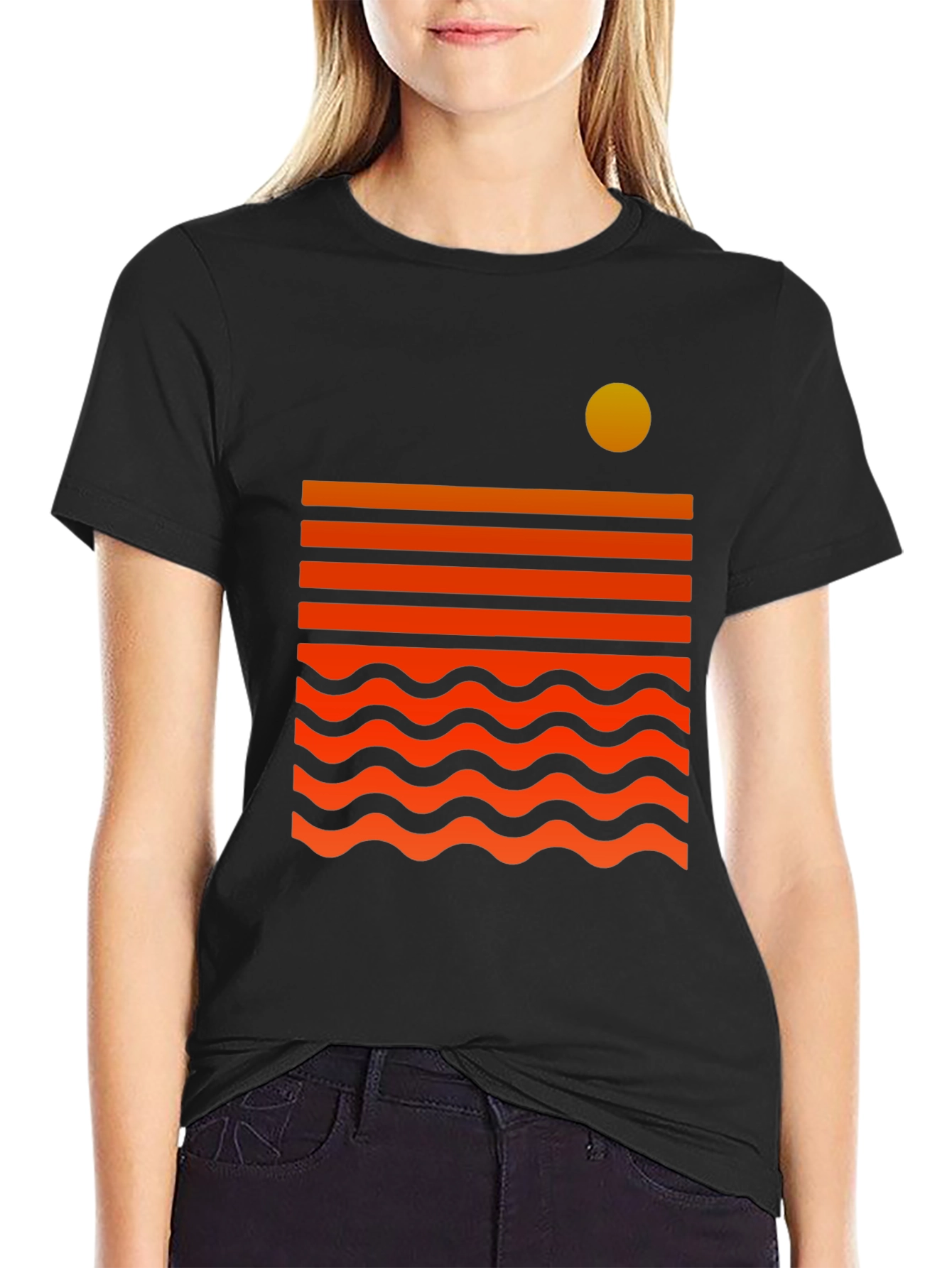 Camiseta Gráfica Sunset Wave para Hombre