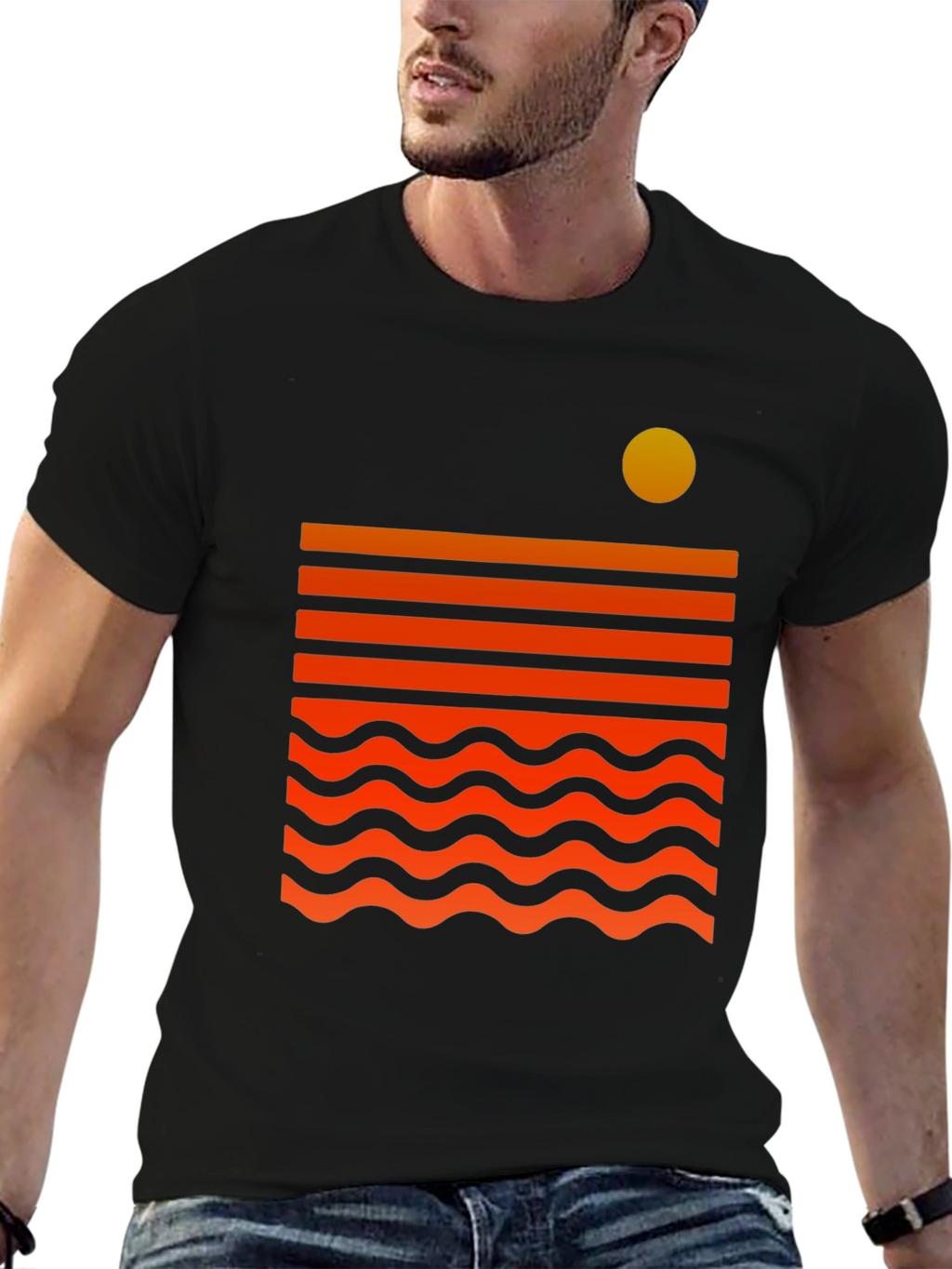 Camiseta Gráfica Sunset Wave para Hombre
