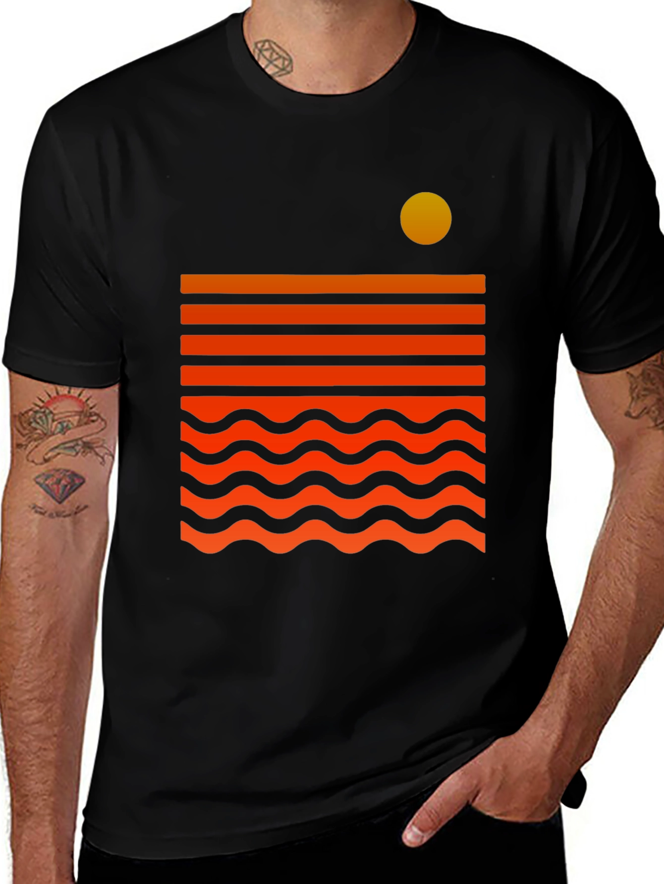 Camiseta Gráfica Sunset Wave para Hombre