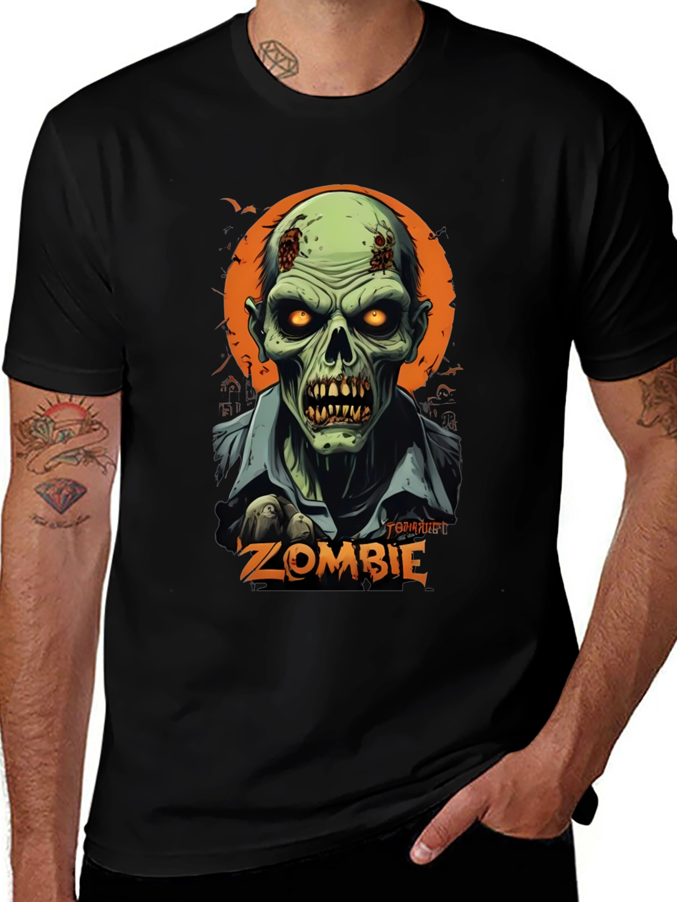 Camiseta Hombre Diseño Zombie Halloween