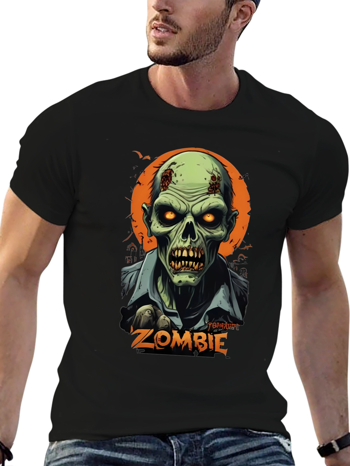 Camiseta Hombre Diseño Zombie Halloween