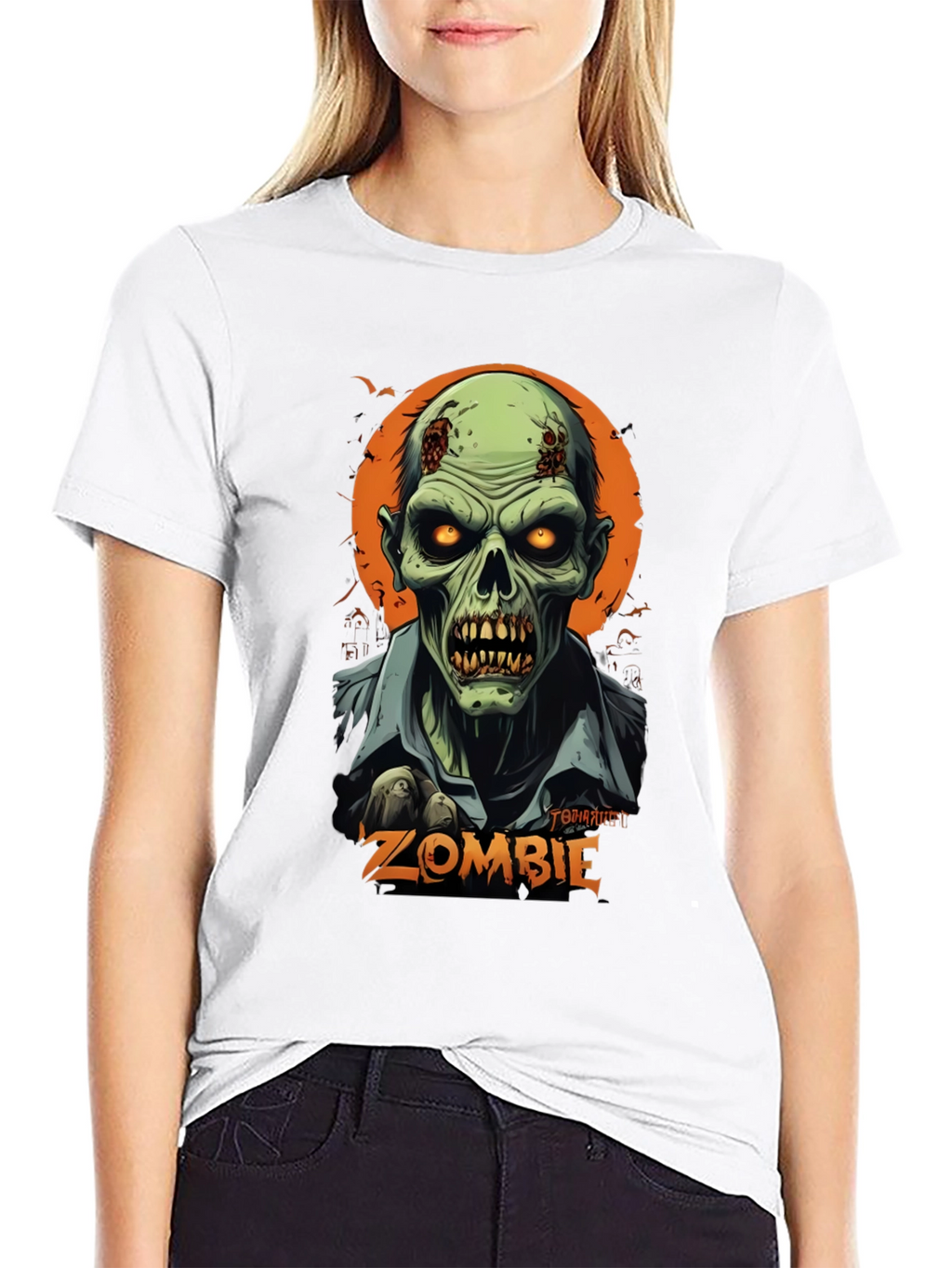 Camiseta Hombre Diseño Zombie Halloween