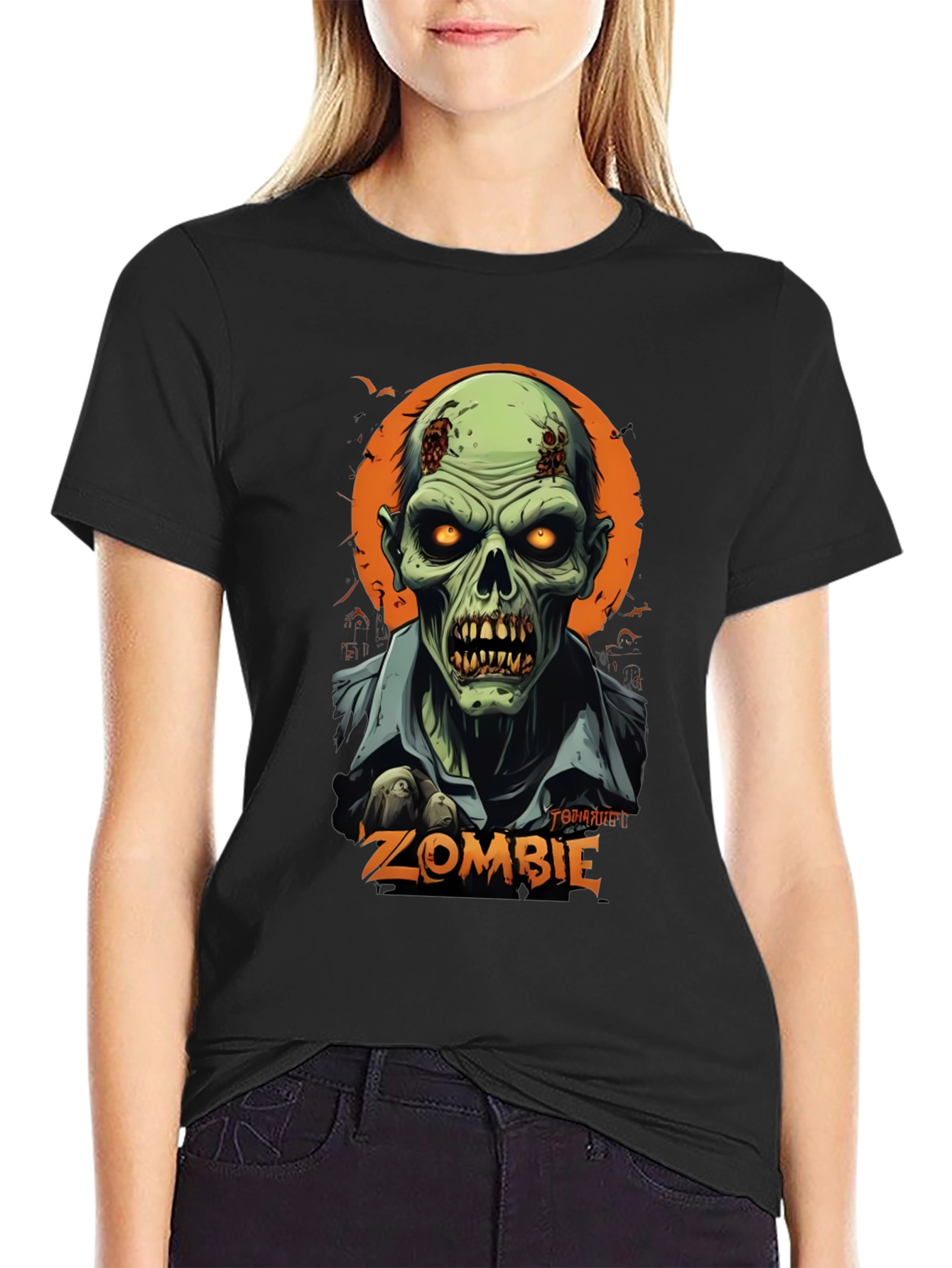 Camiseta Hombre Diseño Zombie Halloween