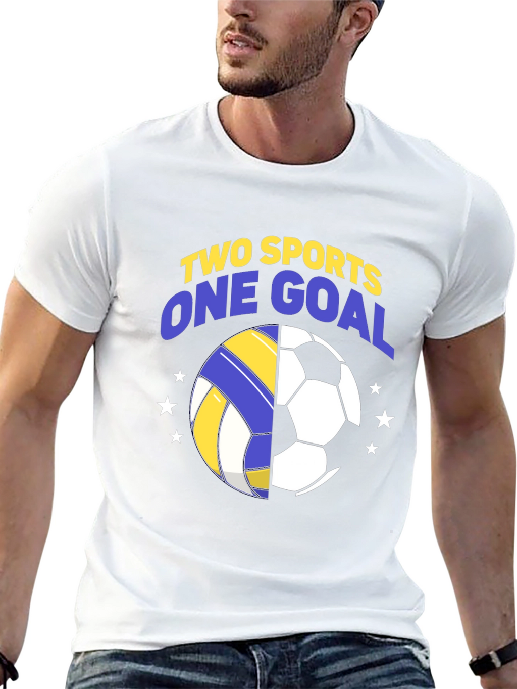 Camiseta Hombre Negra Fútbol y Voleibol
