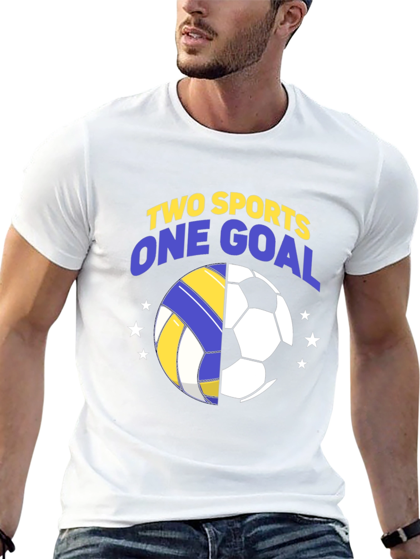 Camiseta Hombre Negra Fútbol y Voleibol