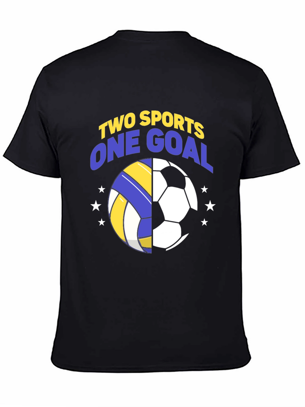 Camiseta Hombre Negra Fútbol y Voleibol