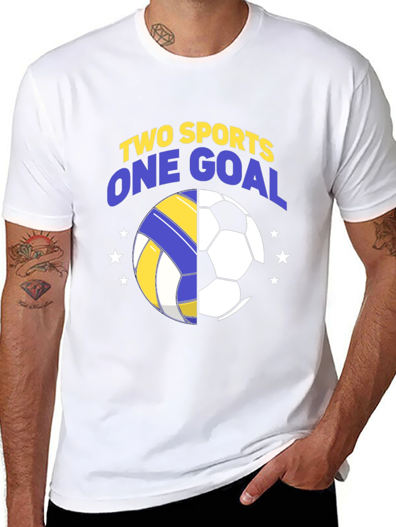 Camiseta Hombre Negra Fútbol y Voleibol