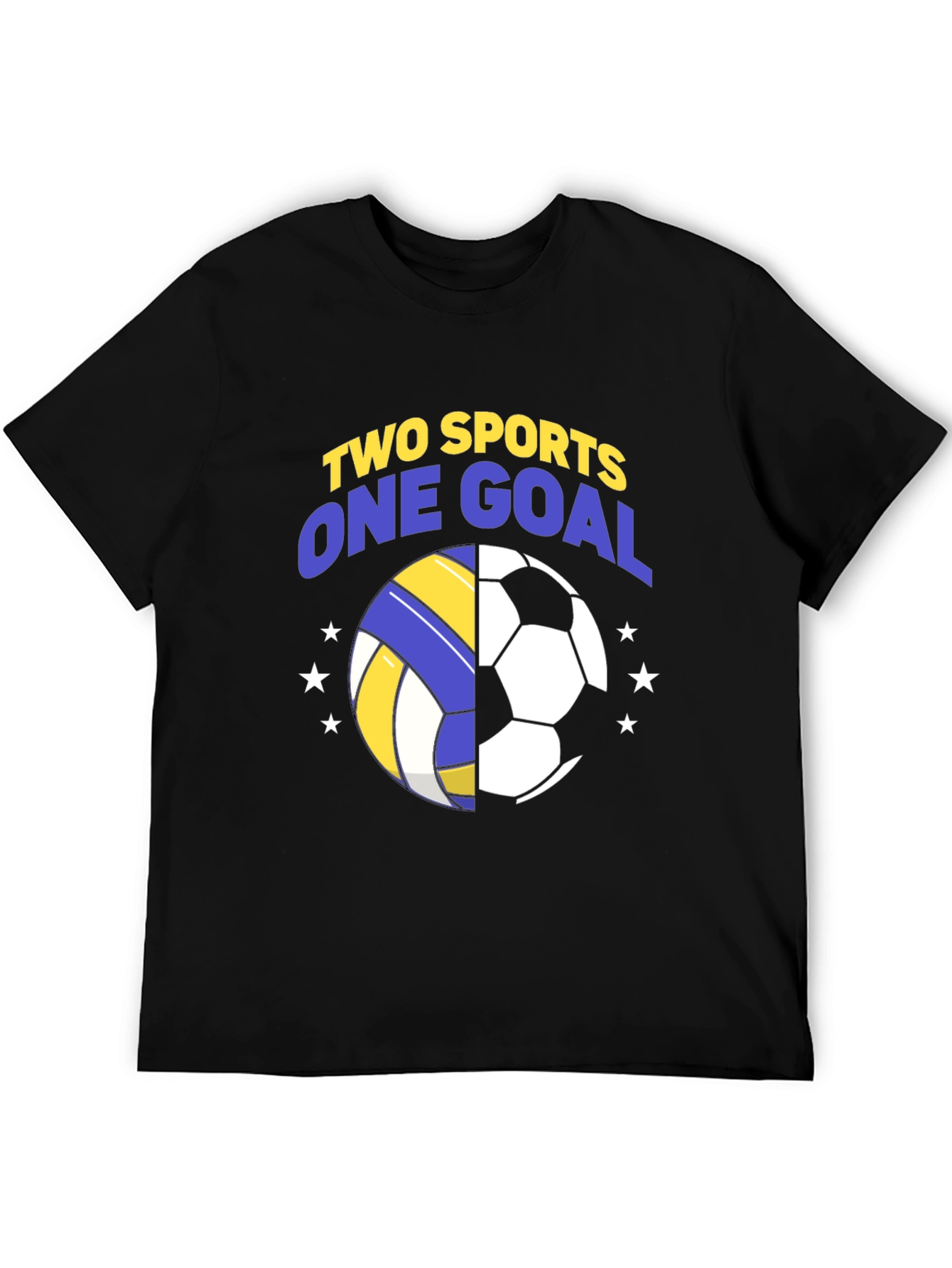 Camiseta Hombre Negra Fútbol y Voleibol