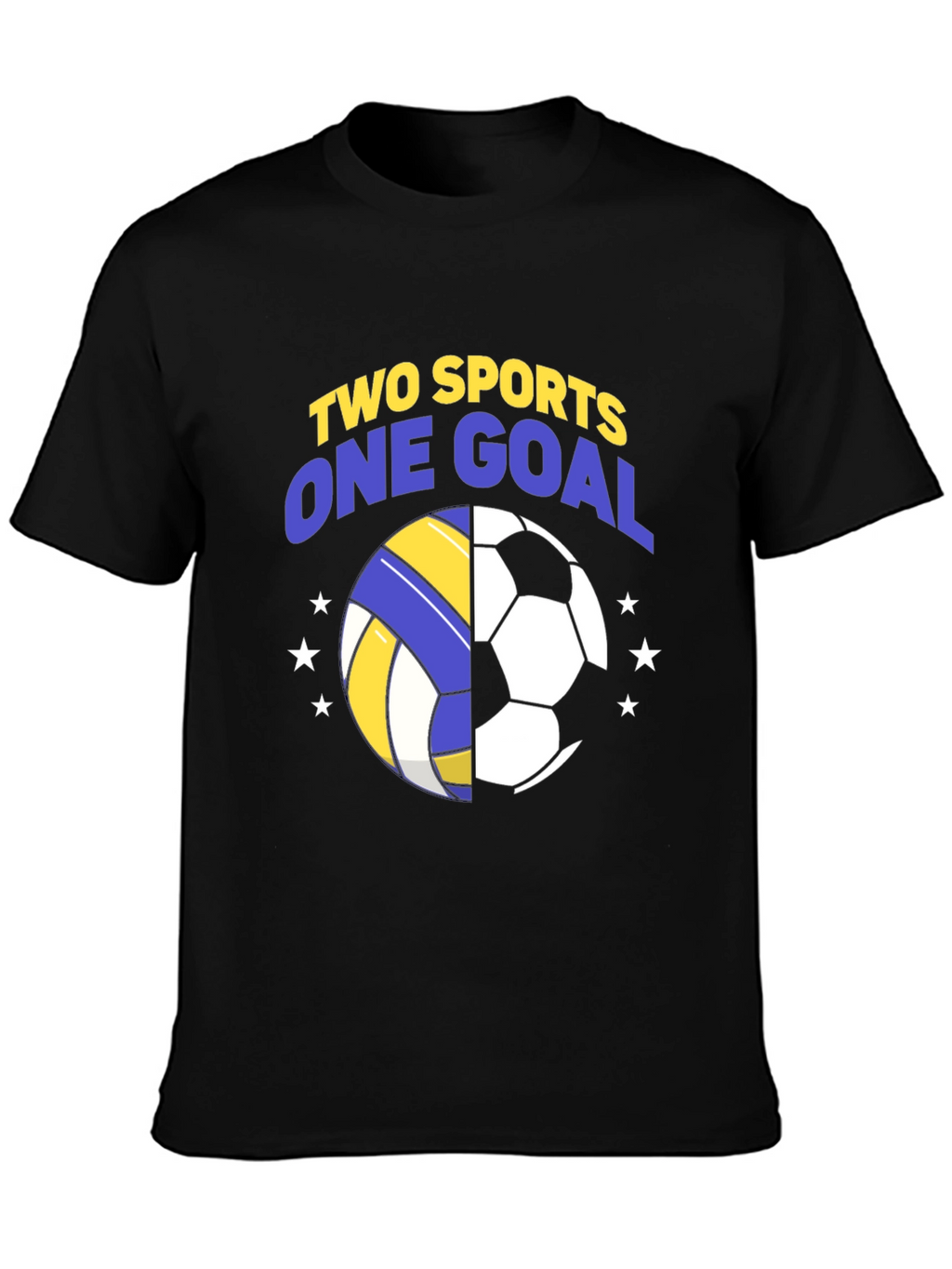 Camiseta Hombre Negra Fútbol y Voleibol