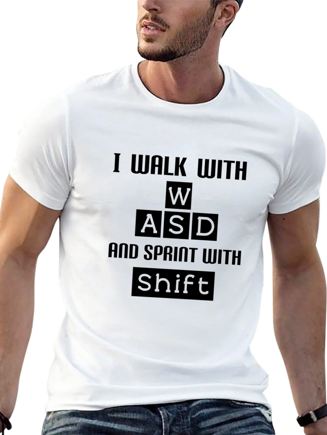 Camiseta Gamer Negra: I Walk With WASD