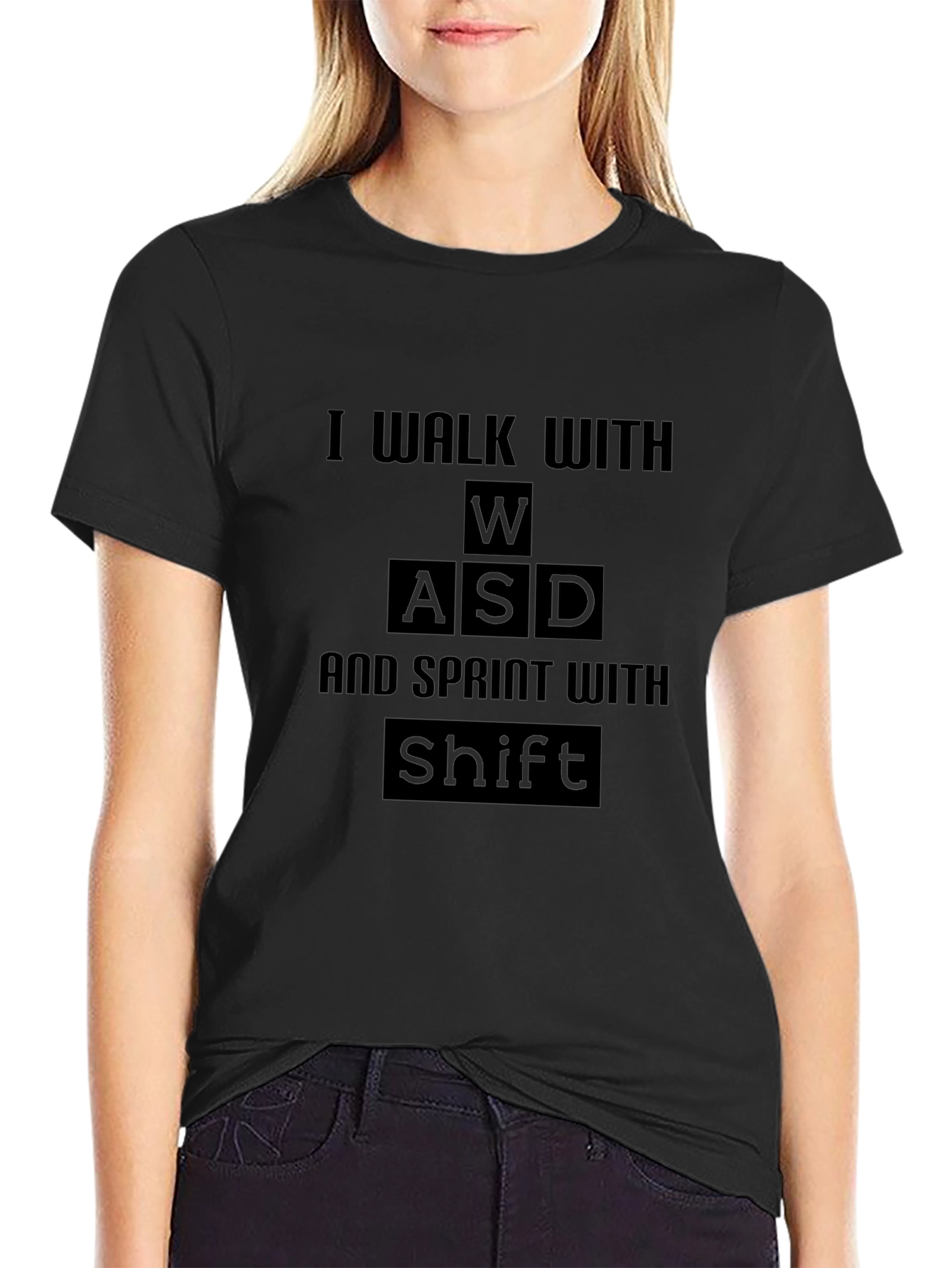 Camiseta Gamer Negra: I Walk With WASD