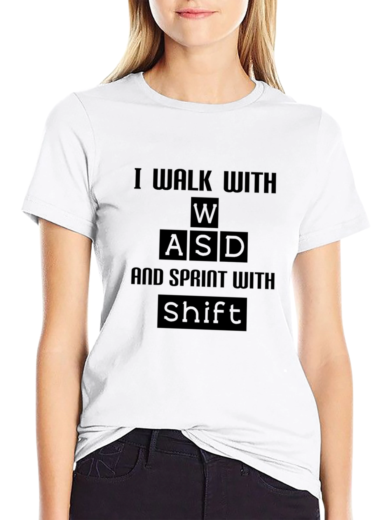 Camiseta Gamer Negra: I Walk With WASD