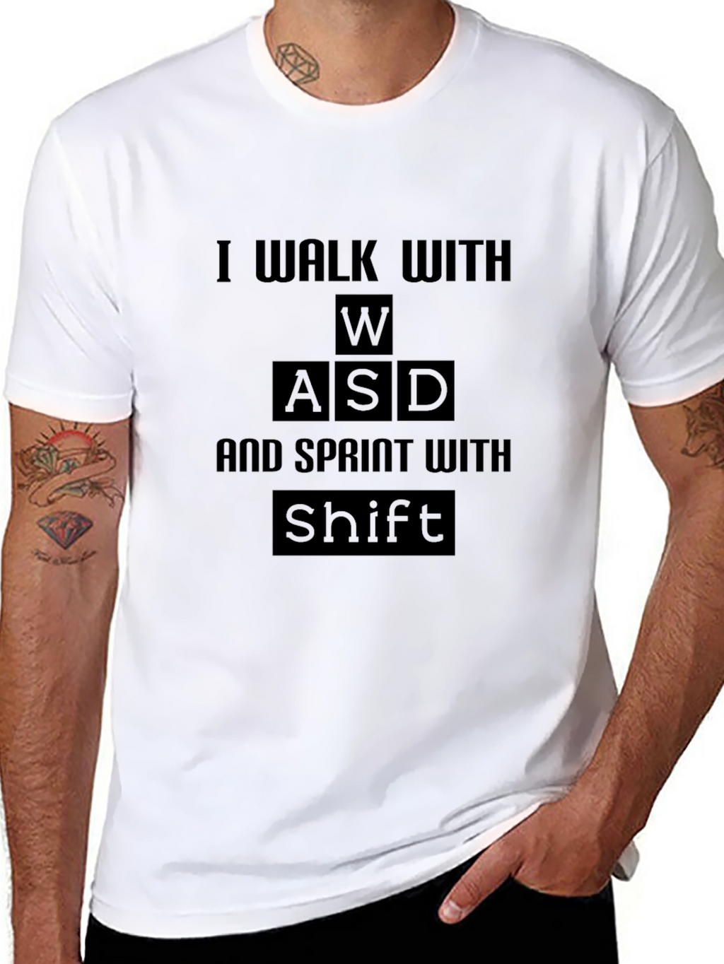 Camiseta Gamer Negra: I Walk With WASD