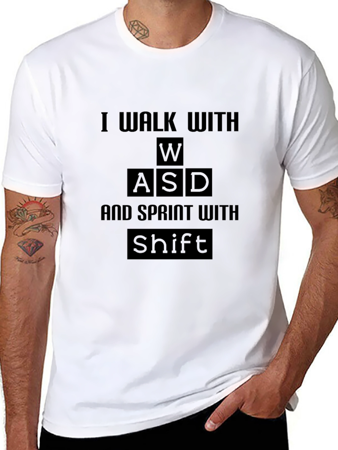 Camiseta Gamer Negra: I Walk With WASD