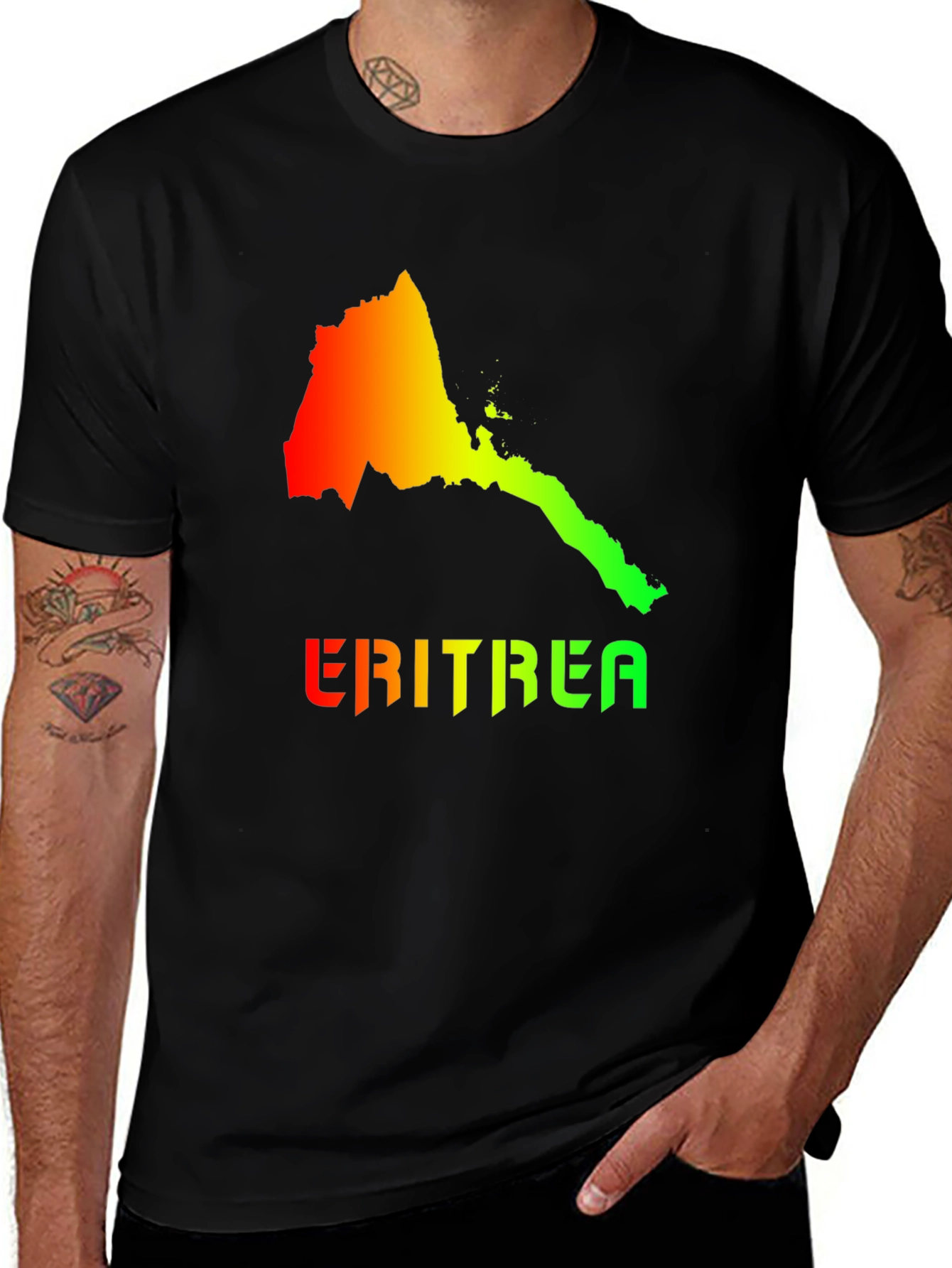 Camiseta Eritrea Mapa Colores Bandera