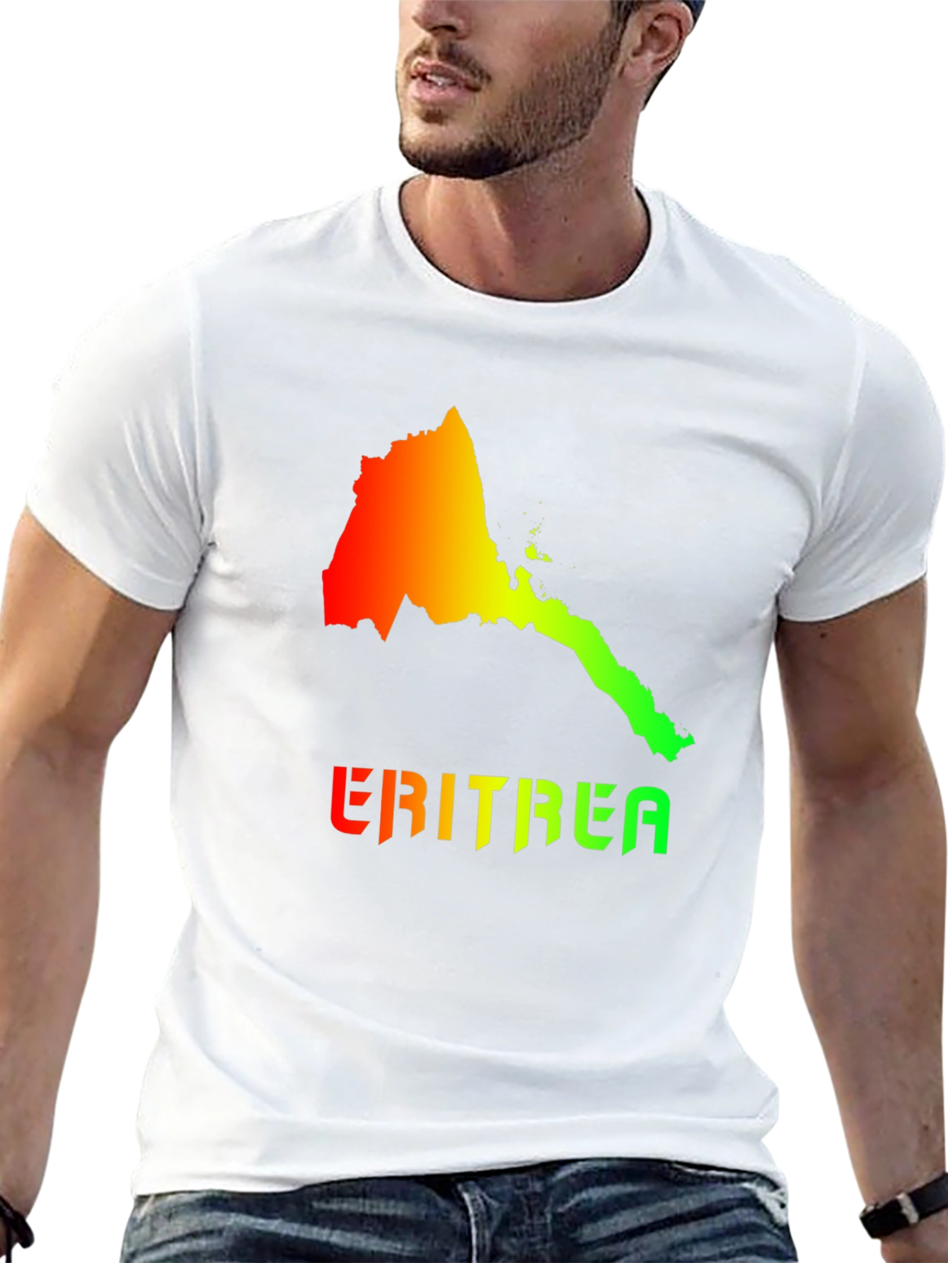 Camiseta Eritrea Mapa Colores Bandera