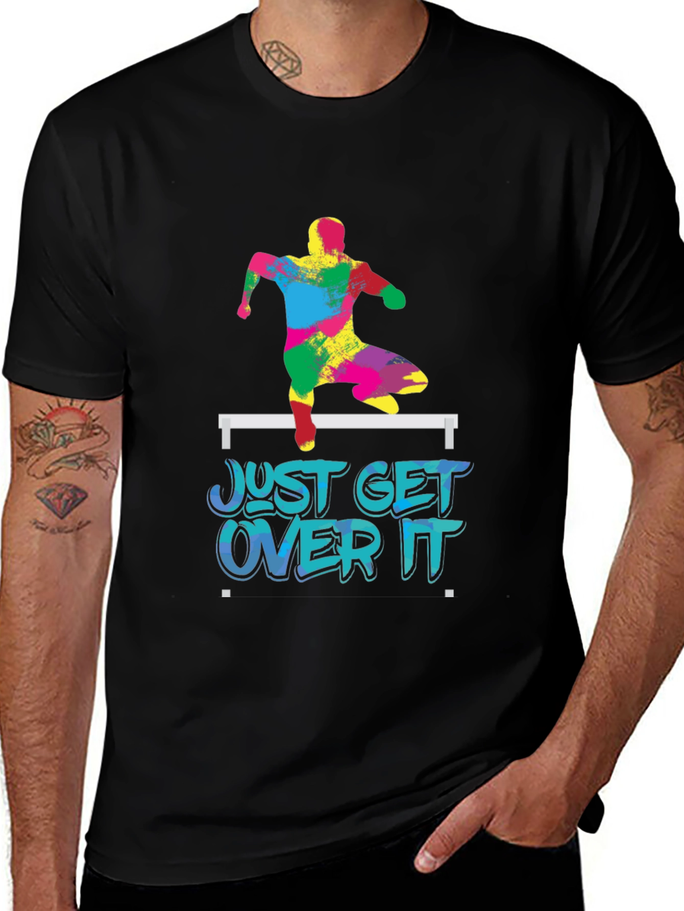 Camiseta Hombre Negra - Just Get Over It