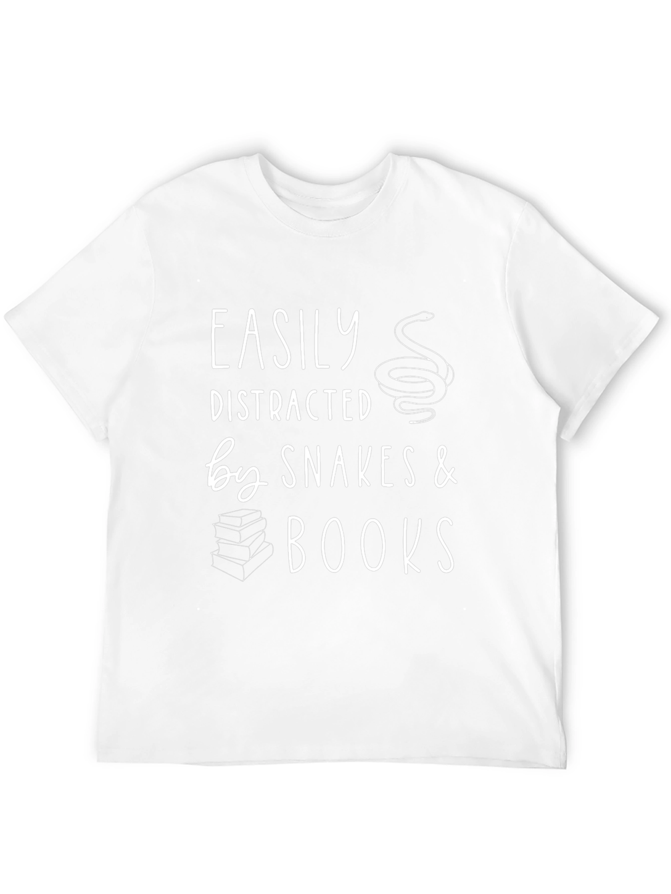 Camiseta Fácilmente Distraído por Serpientes y Libros