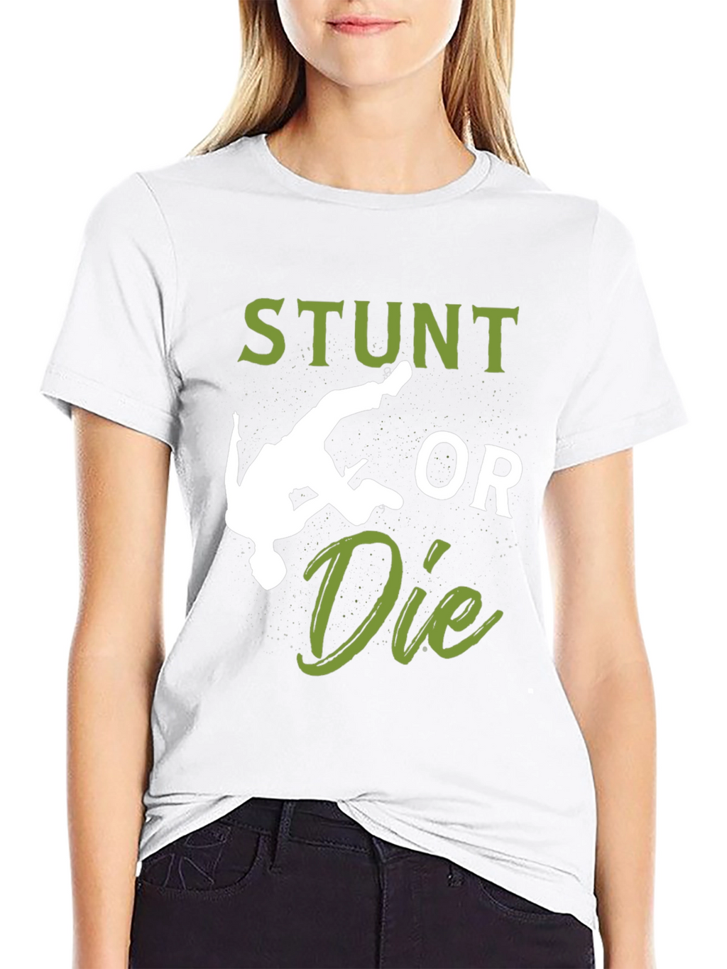 Camiseta Hombre Negra: Stunt or Die
