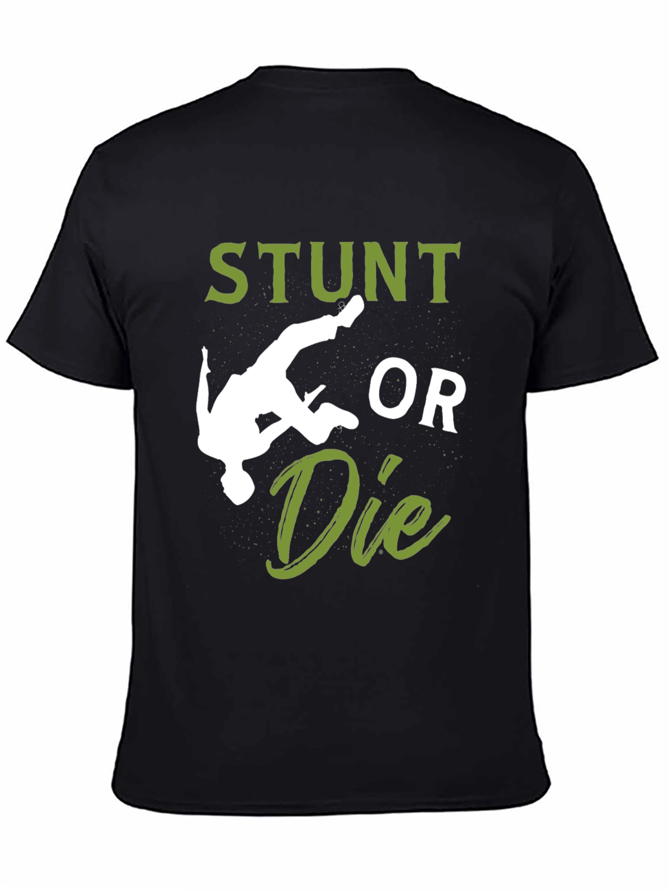Camiseta Hombre Negra: Stunt or Die