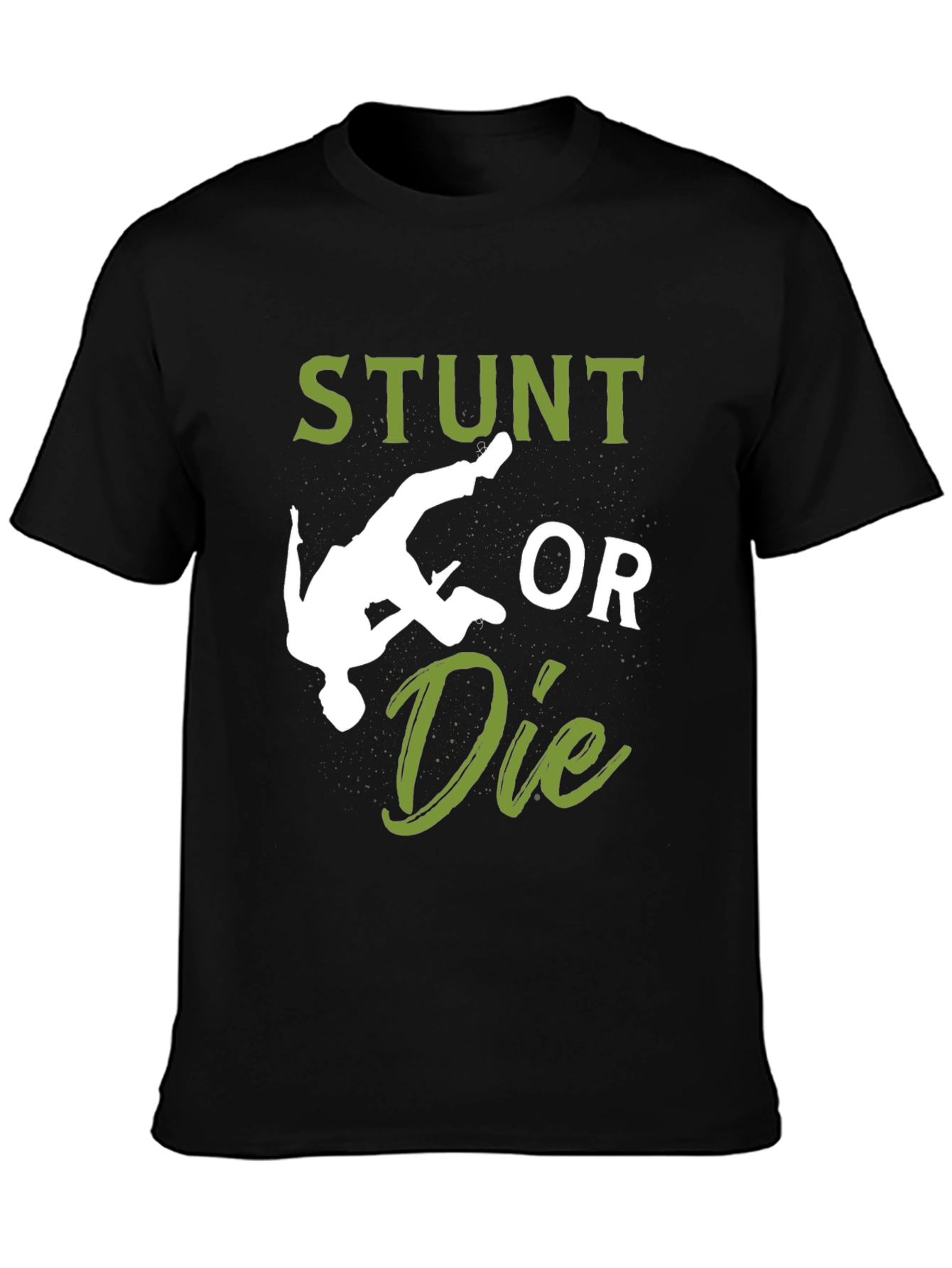 Camiseta Hombre Negra: Stunt or Die