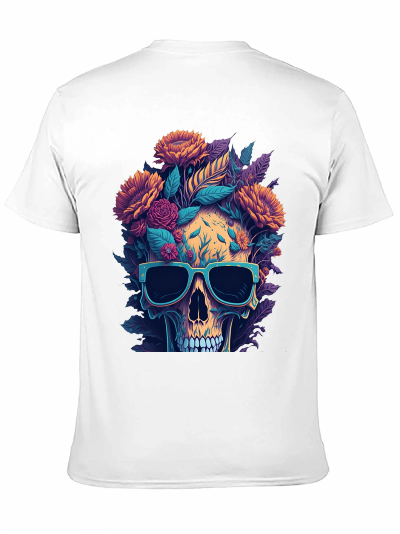 Camiseta Cráneo Floral con Gafas