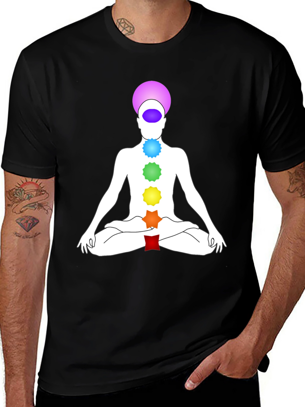 Camiseta Chakra Yoga Meditación Hombre