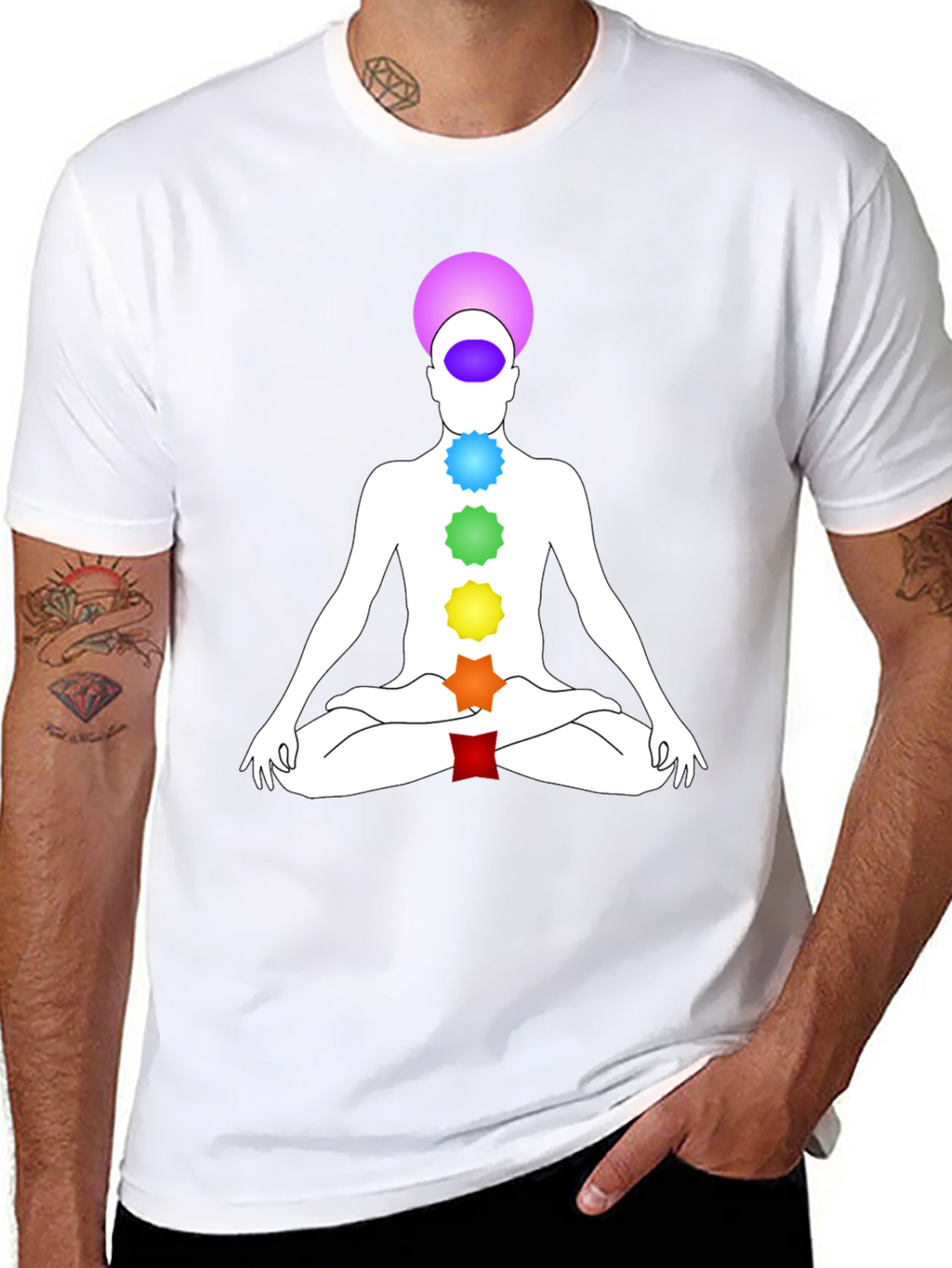 Camiseta Chakra Yoga Meditación Hombre