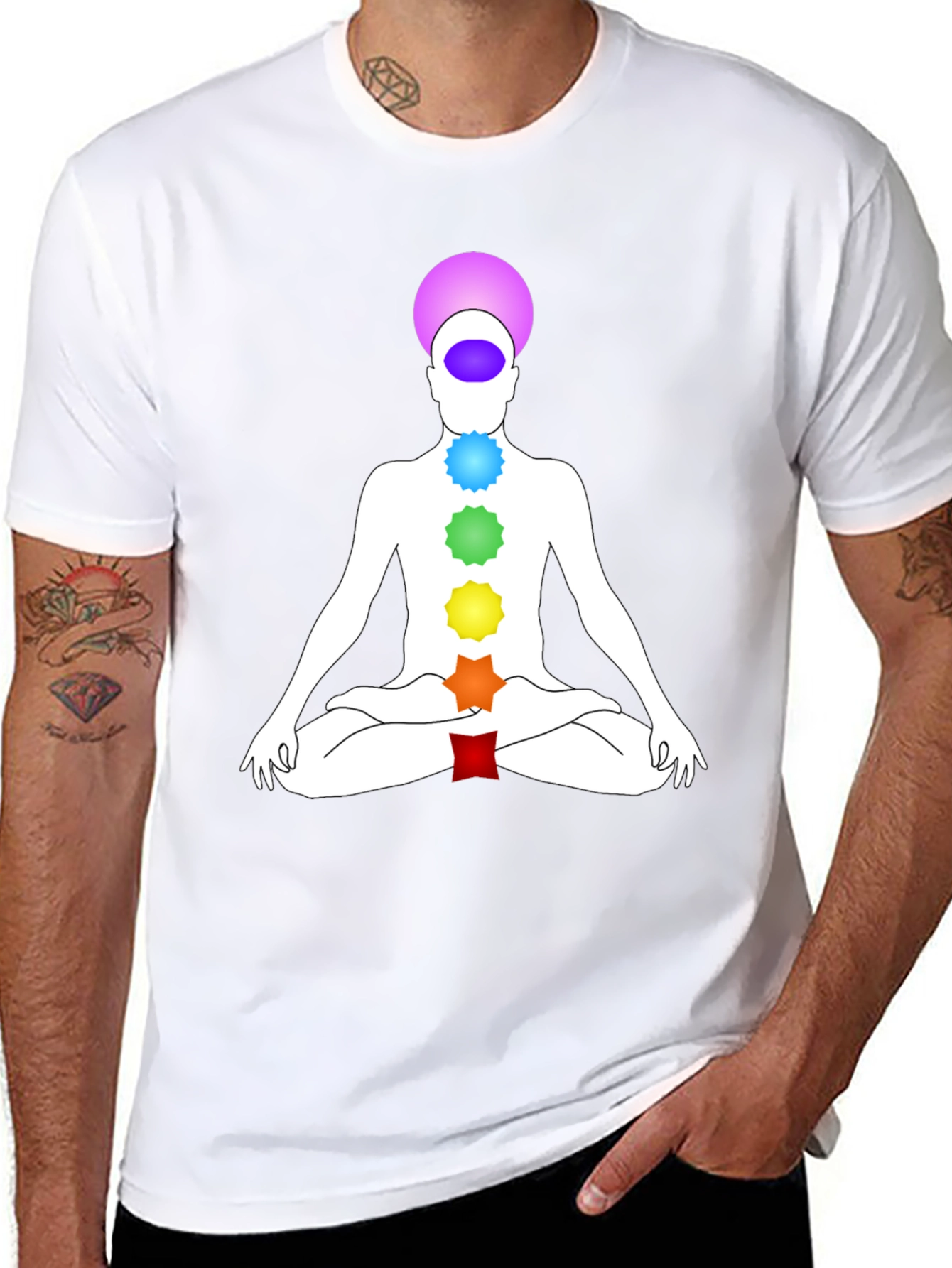 Camiseta Chakra Yoga Meditación Hombre