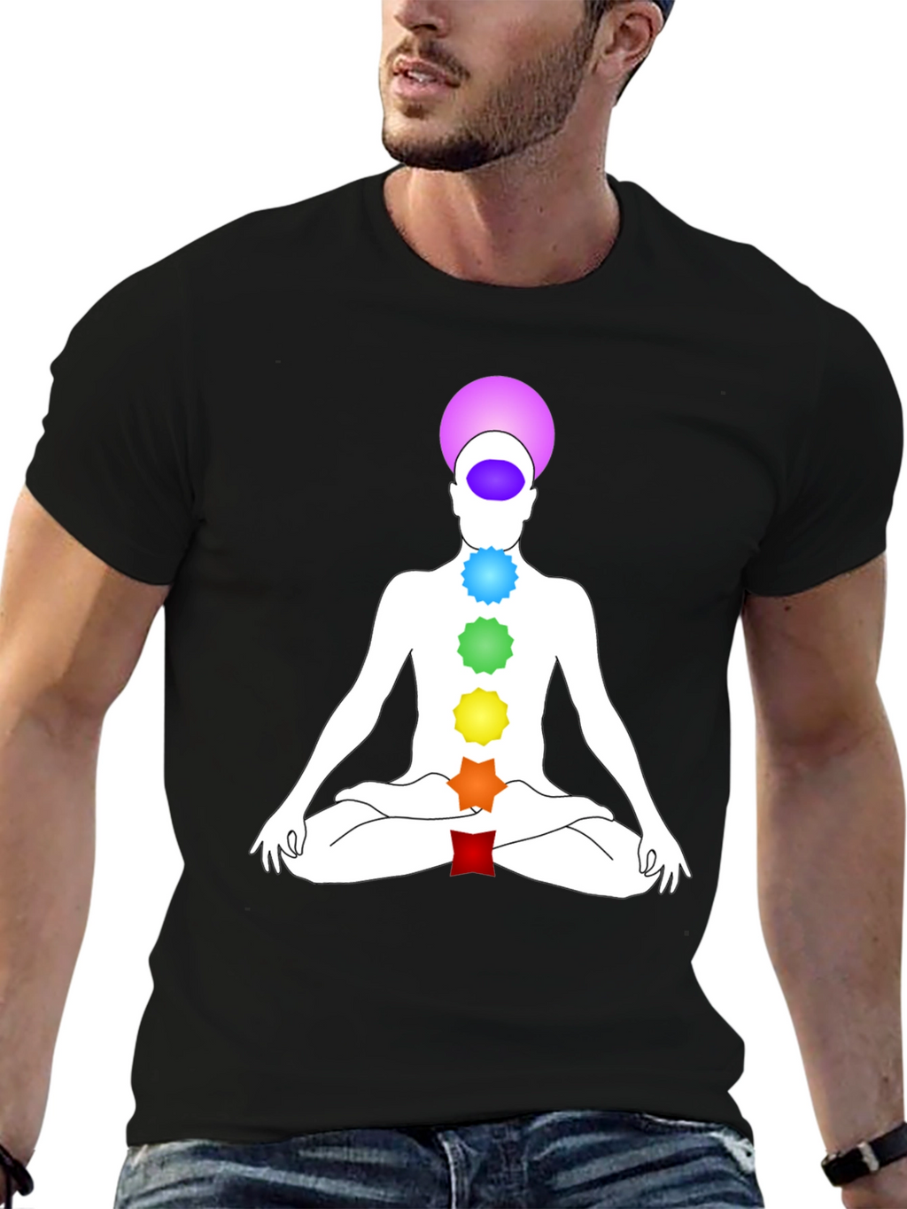 Camiseta Chakra Yoga Meditación Hombre