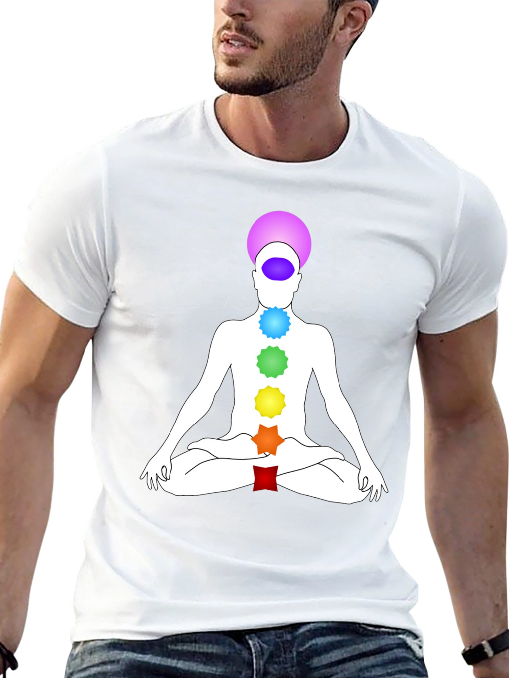 Camiseta Chakra Yoga Meditación Hombre