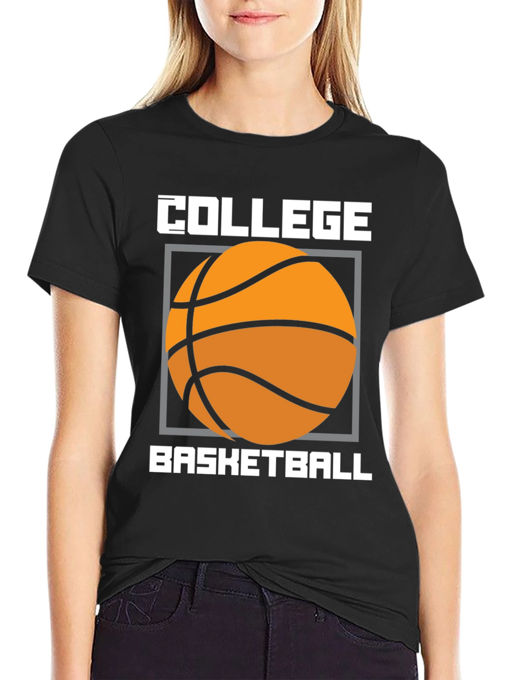 Camiseta Baloncesto Universitario Diseño Gráfico Negro