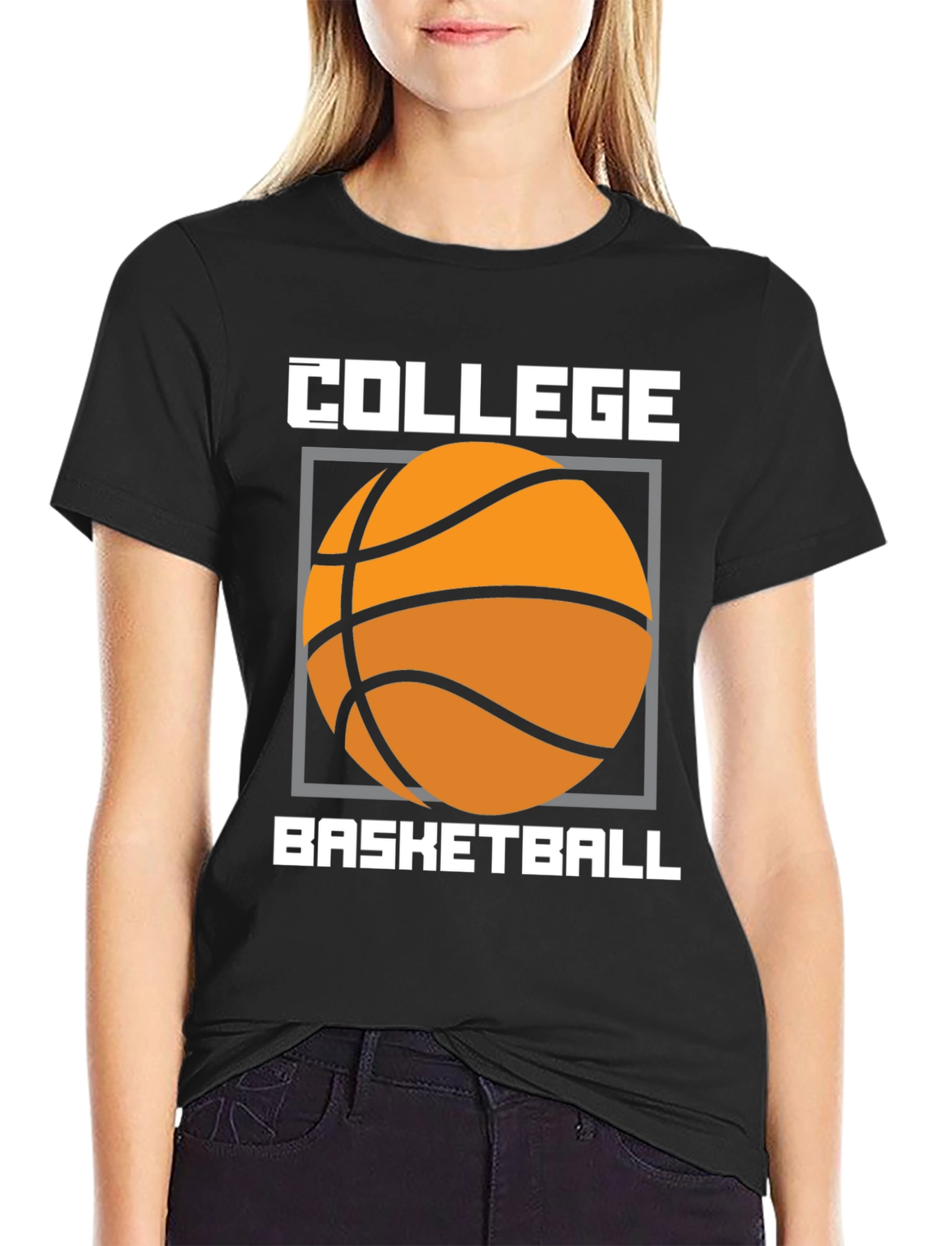 Camiseta Baloncesto Universitario Diseño Gráfico Negro