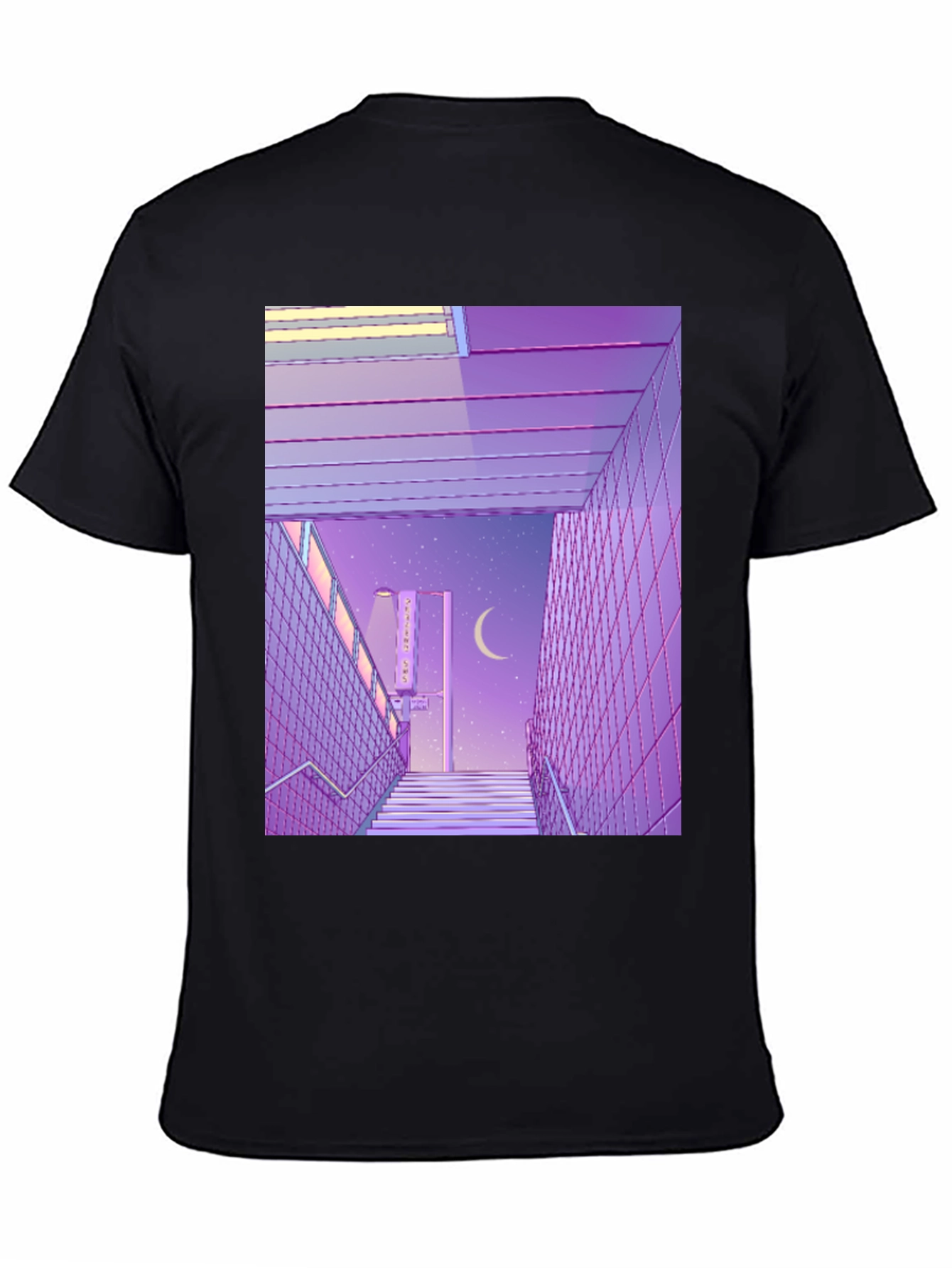 Camiseta Estampada Estilo Anime Urbano Nocturno